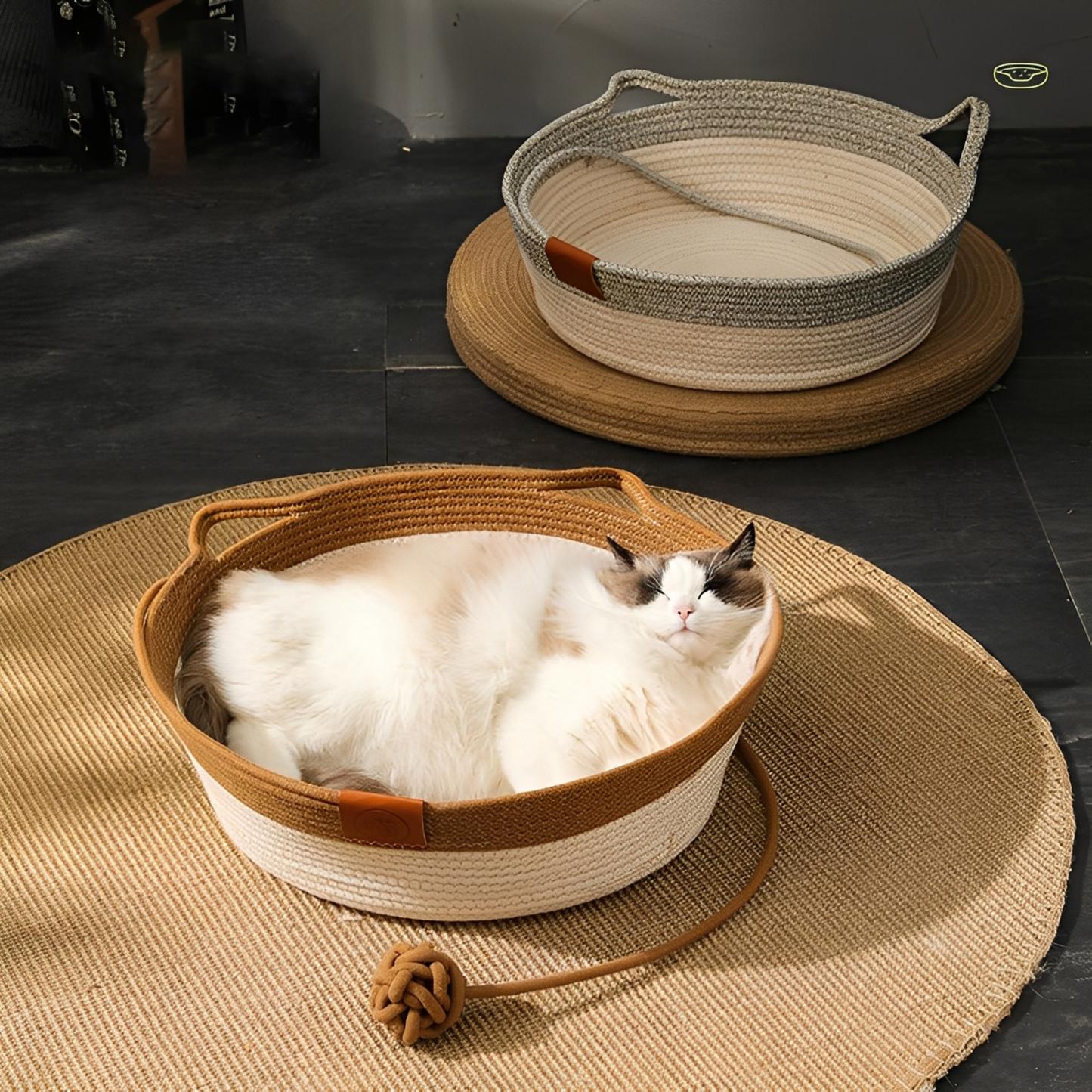 PawBasket - Katoenen Gevlochten Kattenmand