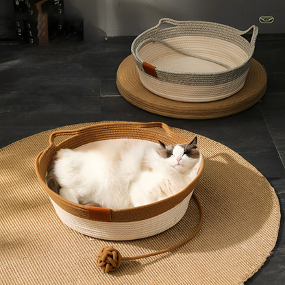 PawBasket - Katoenen Gevlochten Kattenmand