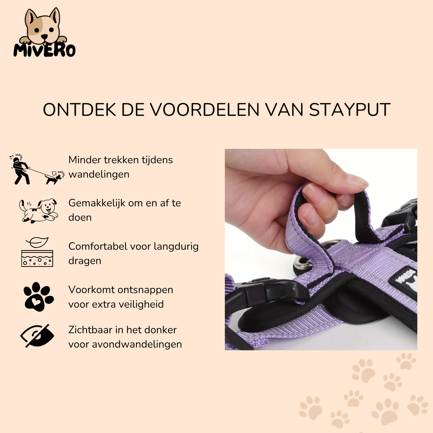 StayPut - Verstelbaar No-Pull Hondentuig