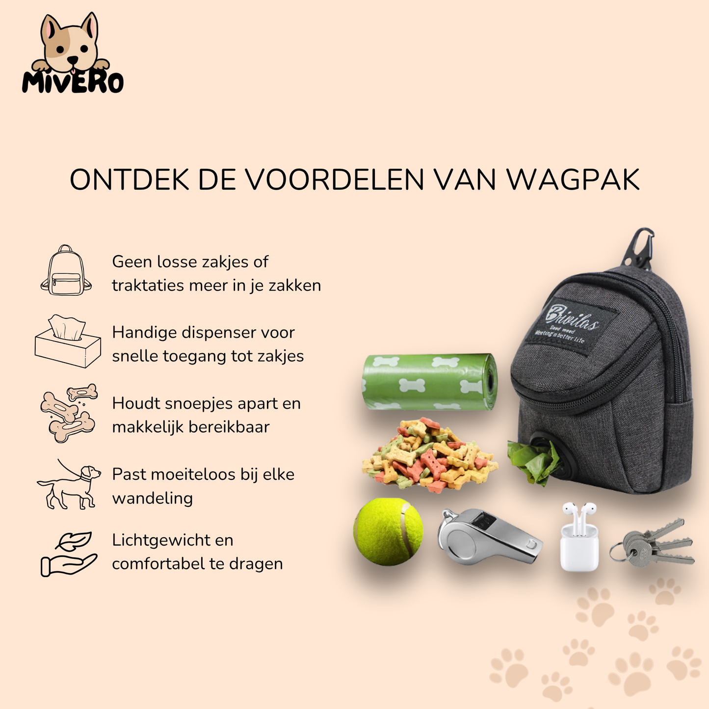 WagPak - Compact Multifunctionele Hondenpouch