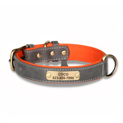 PawID - Gegraveerde Leren Hondenhalsband