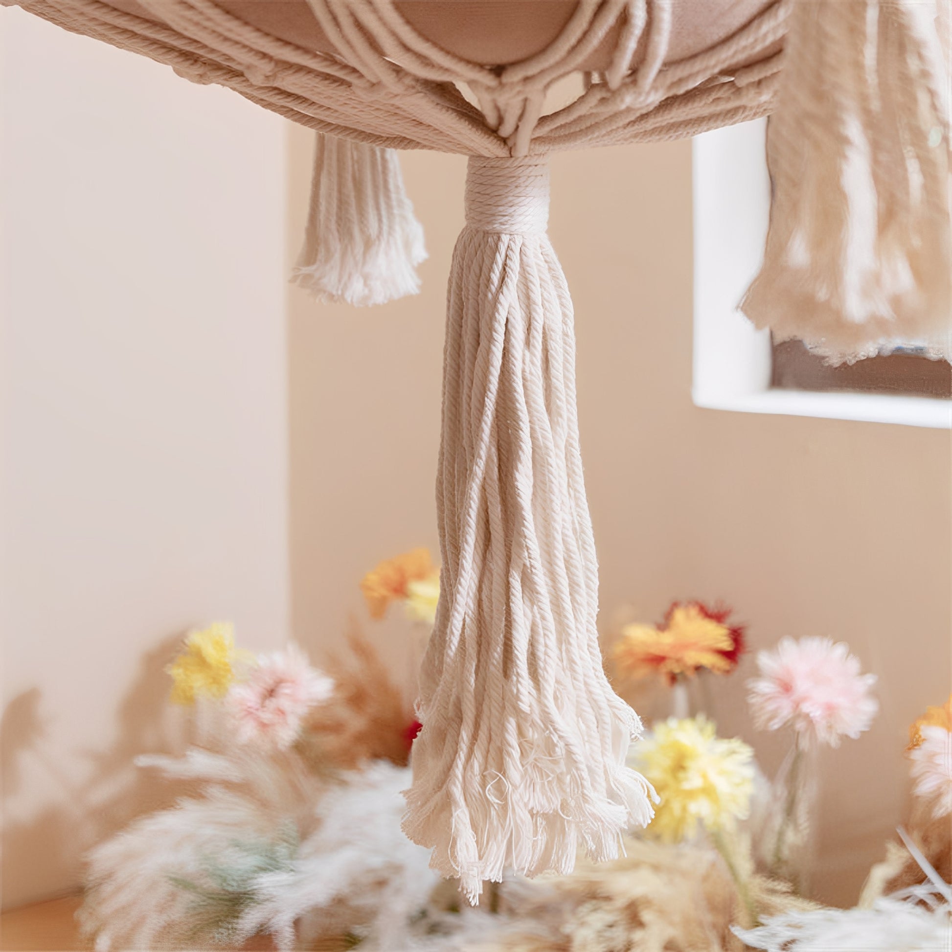 MacraNest - Kattenhangmat Macramé Katoen Met Haken