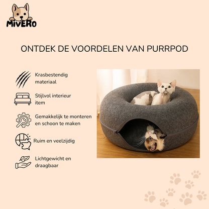 PurrPod - Ruim Interactief Kattentunnel
