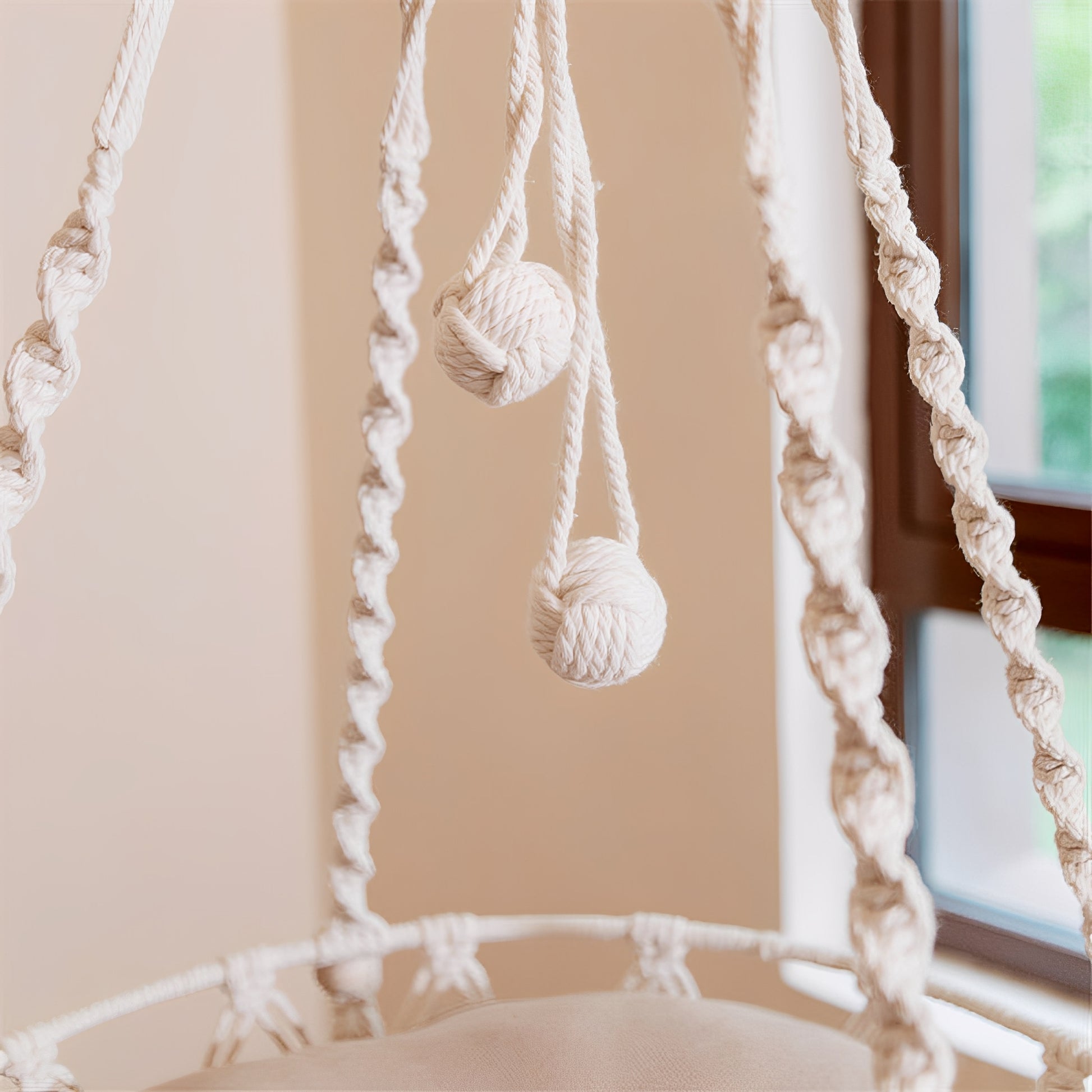 MacraNest - Kattenhangmat Macramé Katoen Met Haken