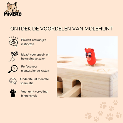 MoleHunt - Houten Whack-A-Mole KattenSpeelgoed
