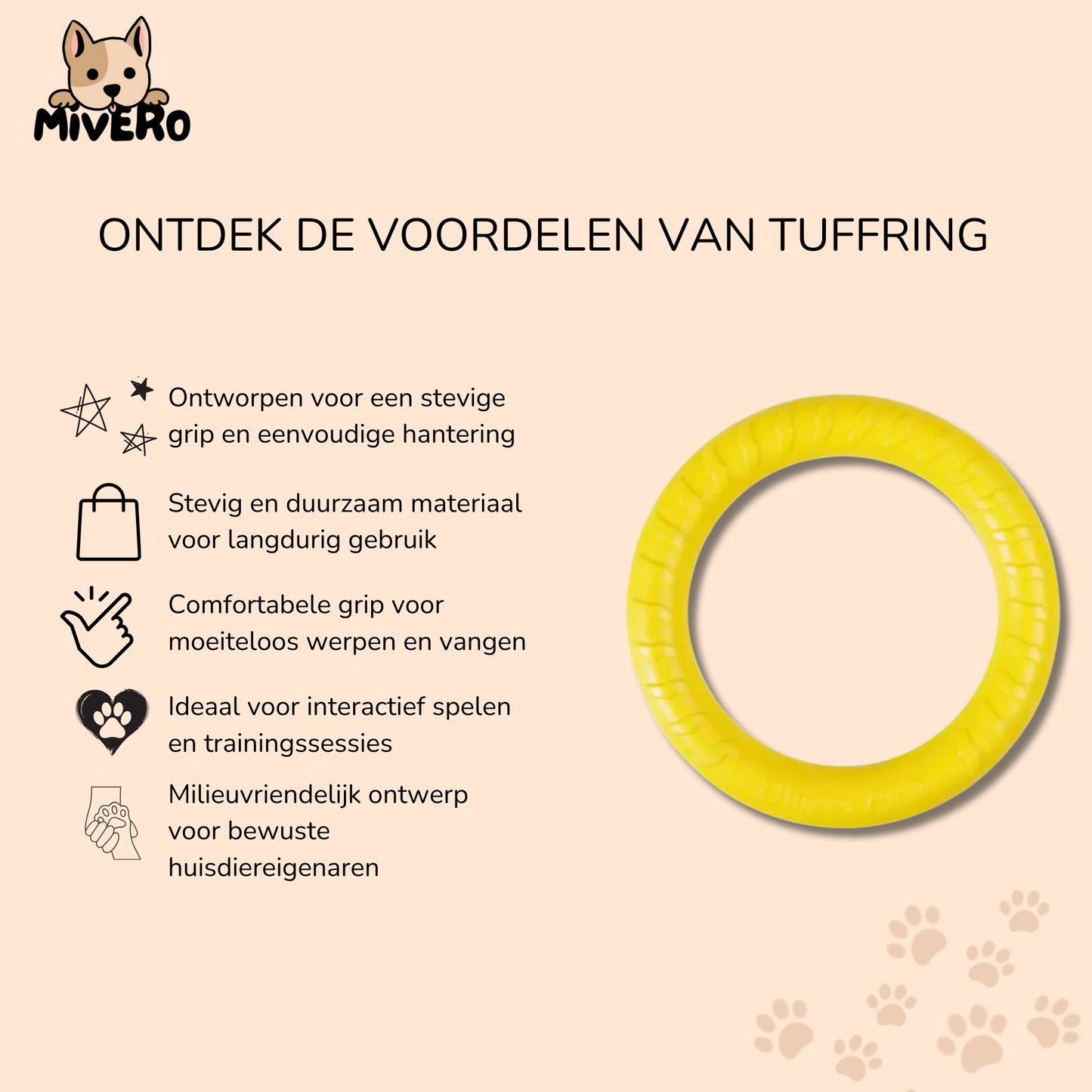 TuffRing - Drijvende Kauwbestendige Hondenfrisbee