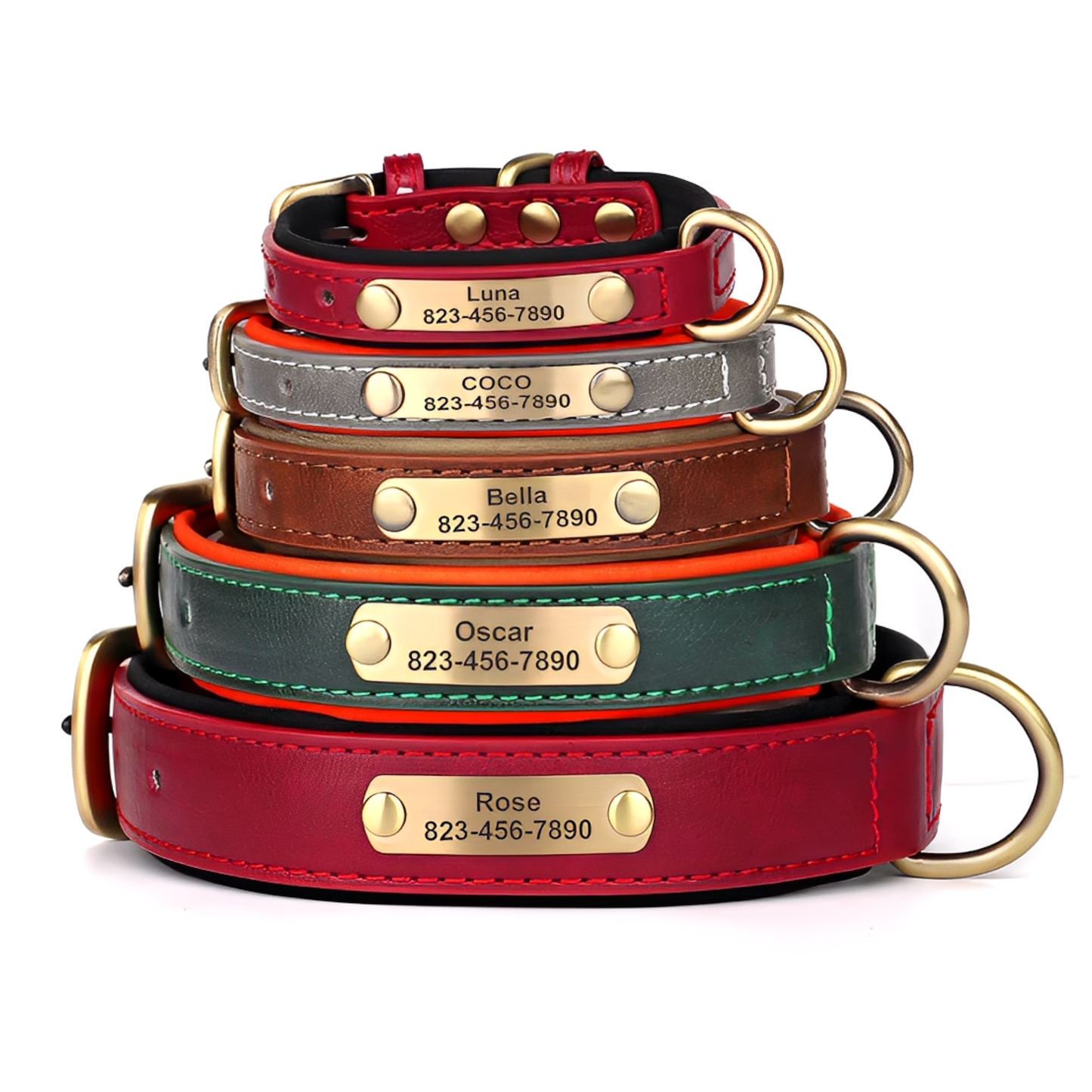 PawID - Gegraveerde Leren Hondenhalsband
