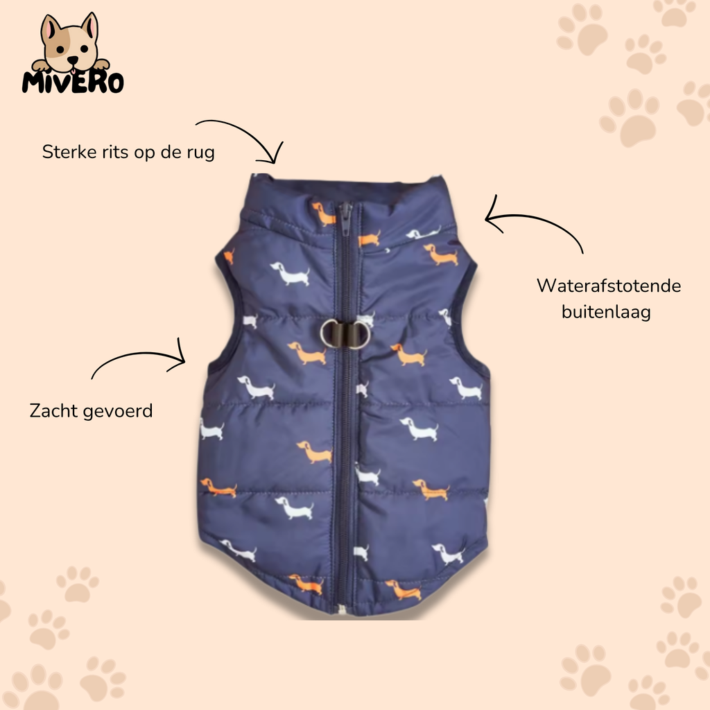 PawCozy - Gevoerde Rits Hondenjas