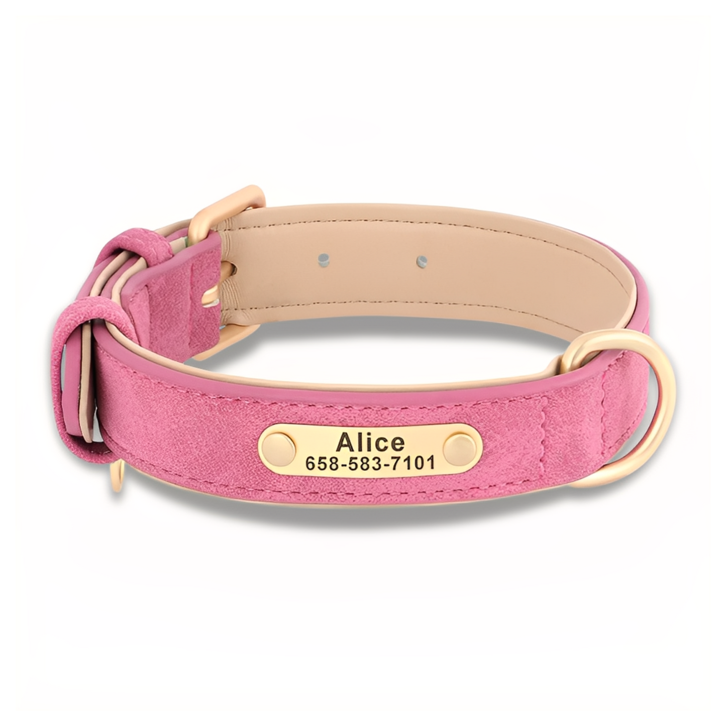 PawID - Gegraveerde Leren Hondenhalsband