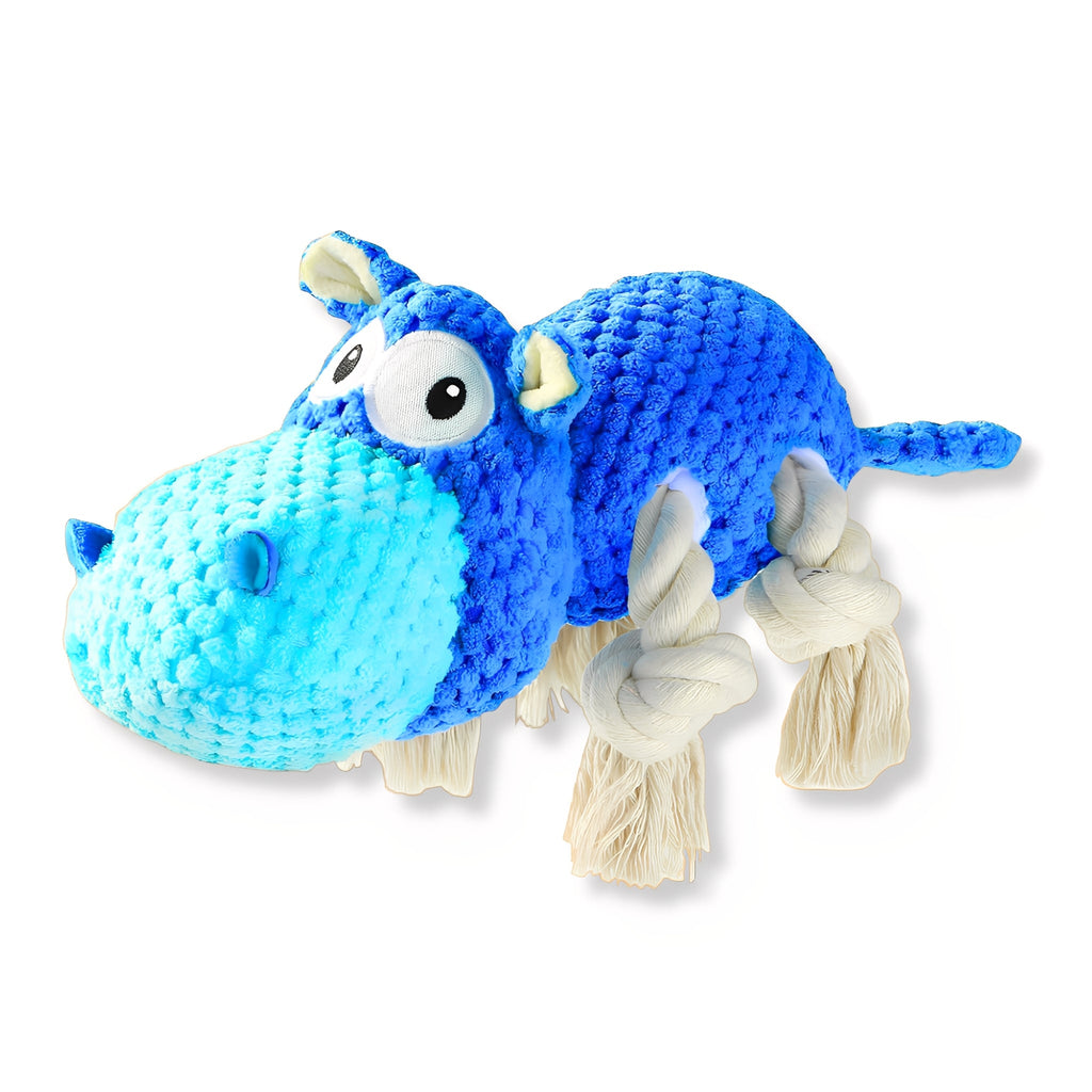 Barkalm - Hondenspeelgoed Pluche Nijlpaard met Pieper - Mivero