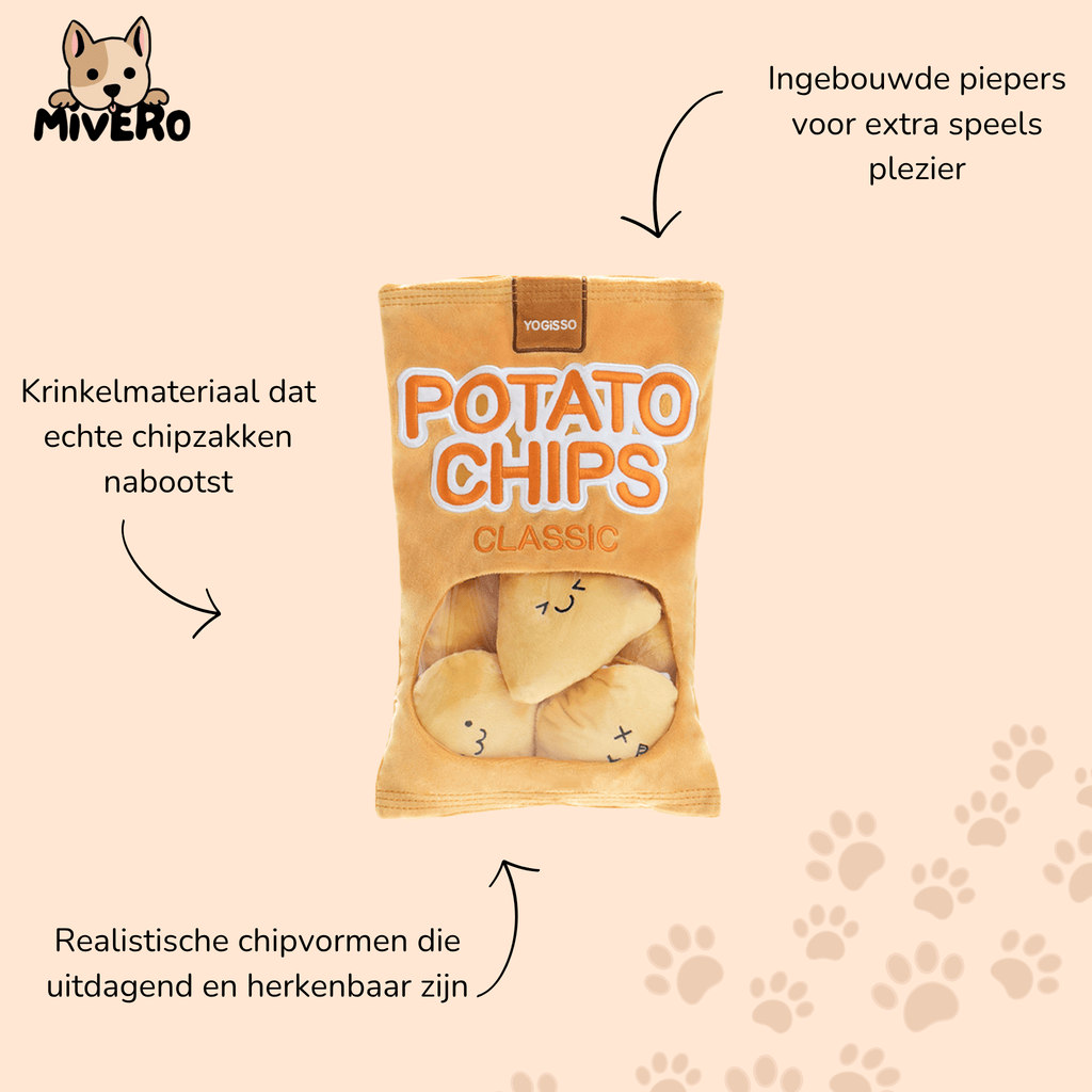 Barkritos - Snuffelspeelgoed Hond Chipszak Met Piep - Mivero