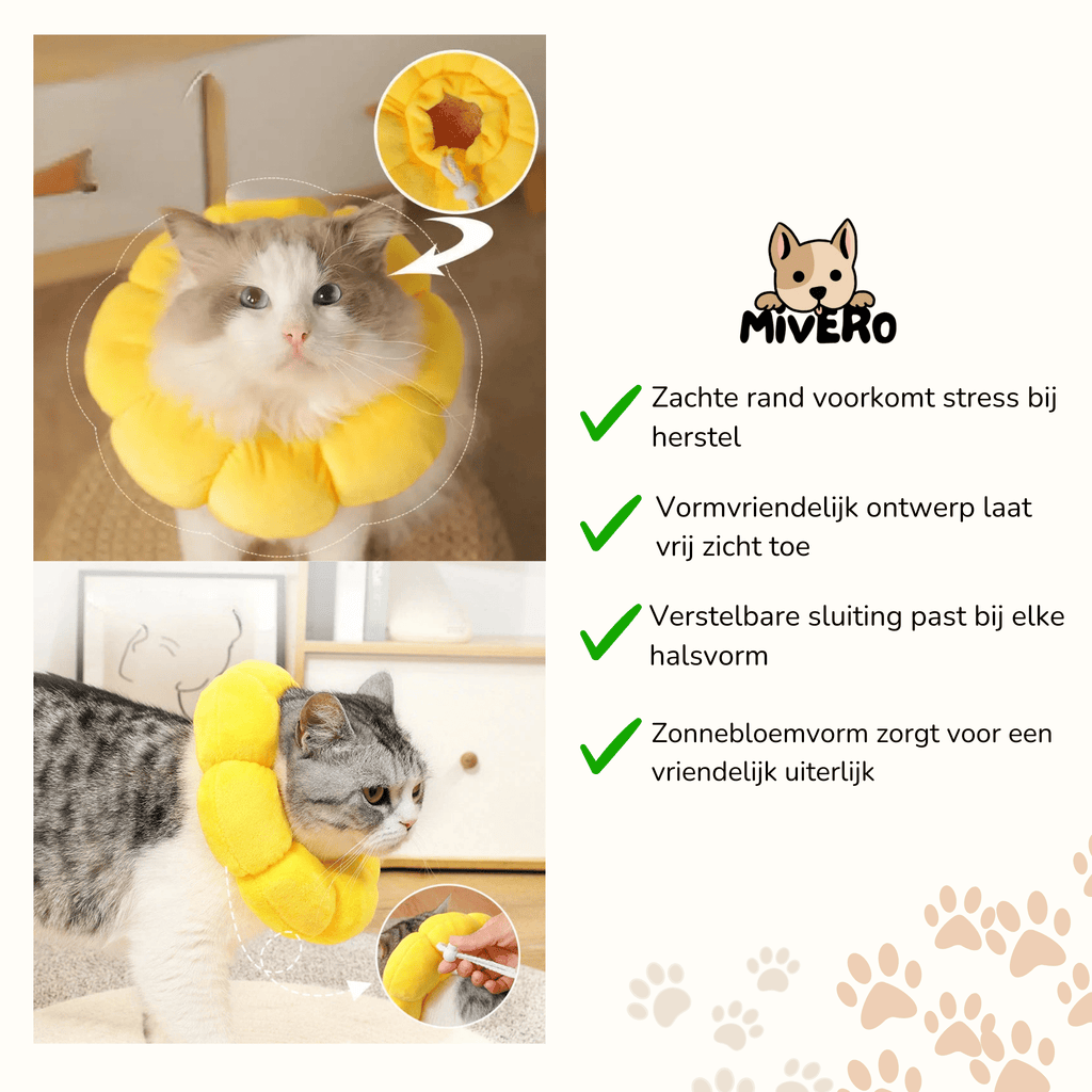Bloomie - Verstelbare Zonnebloem Herstelkraag - Mivero