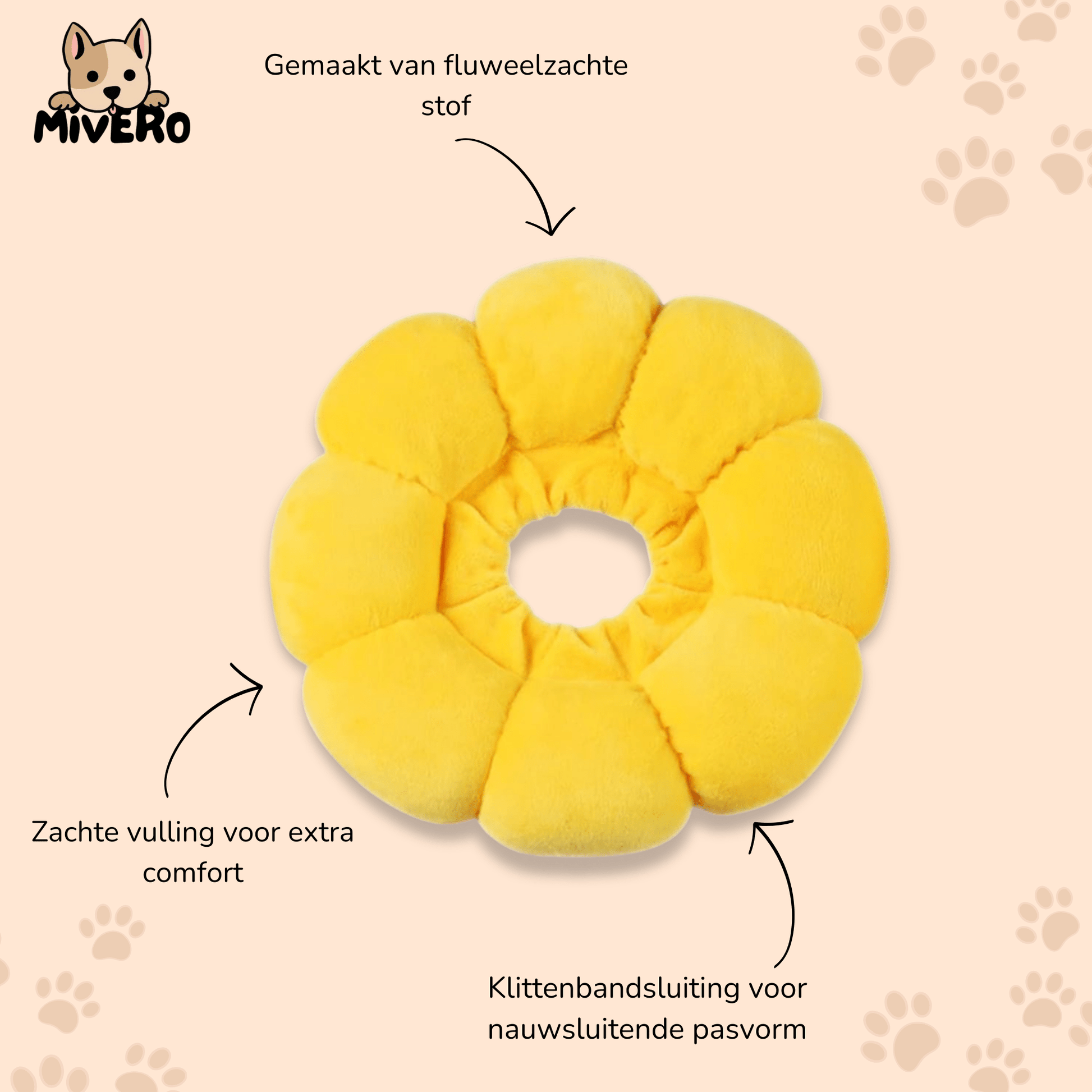 Bloomie - Verstelbare Zonnebloem Herstelkraag - Mivero