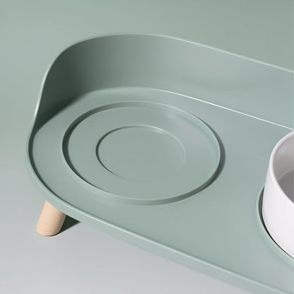 BowlHaven - Katten Dubbele Voerbak Keramiek Verhoogd - Mivero