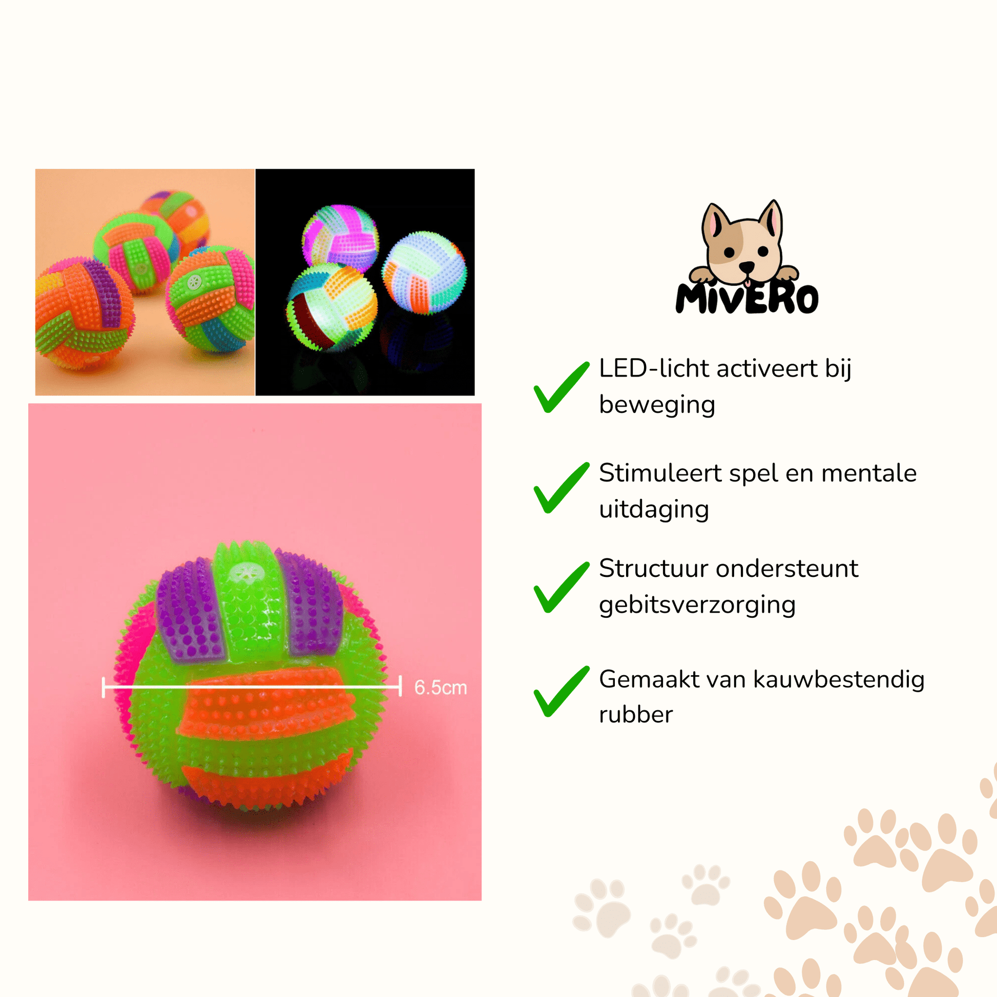 BrightChomp - Interactieve Lichtgevende Kauwbal - Mivero