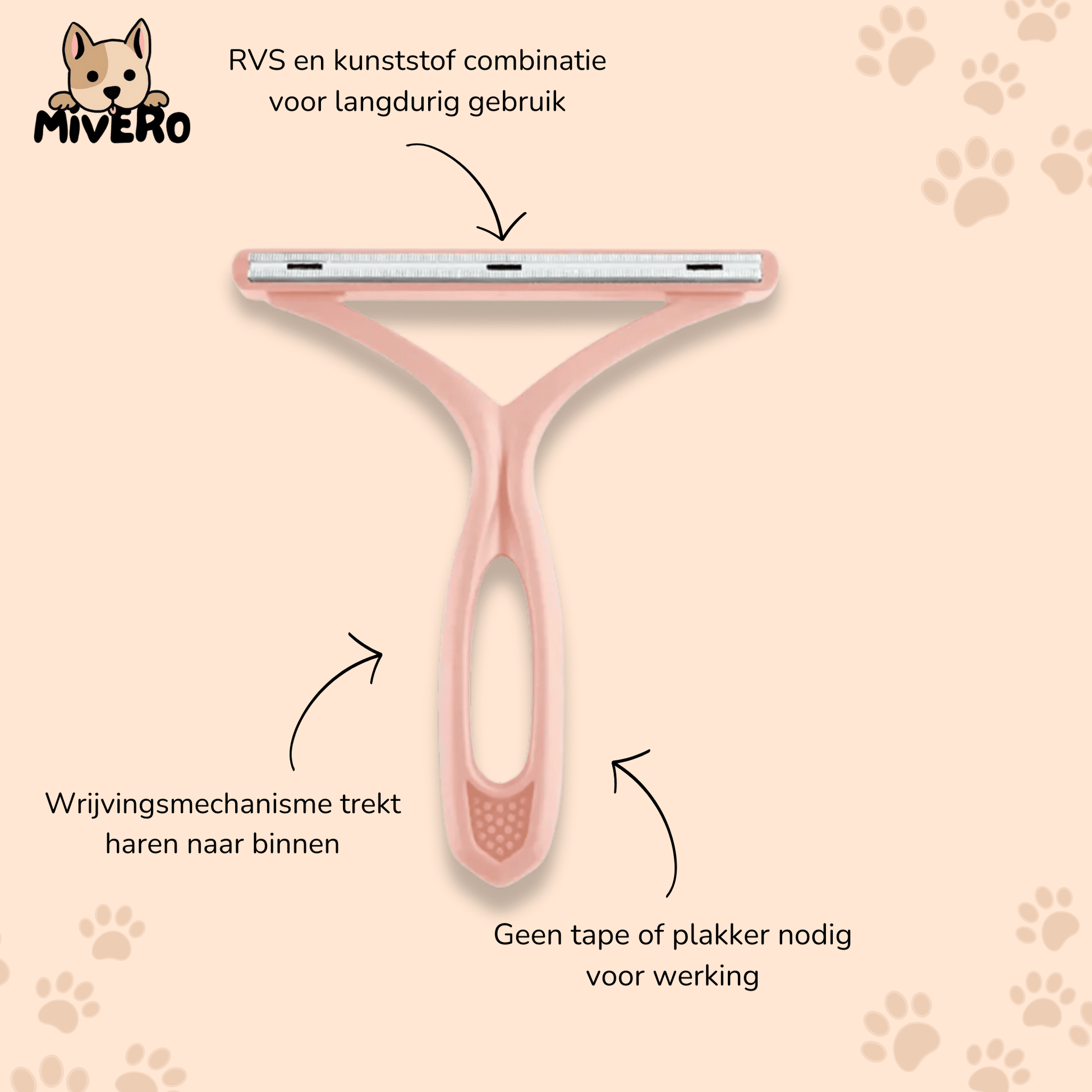 Brushie - Herbruikbare Pluizenverwijderaar Huisdieren - Mivero