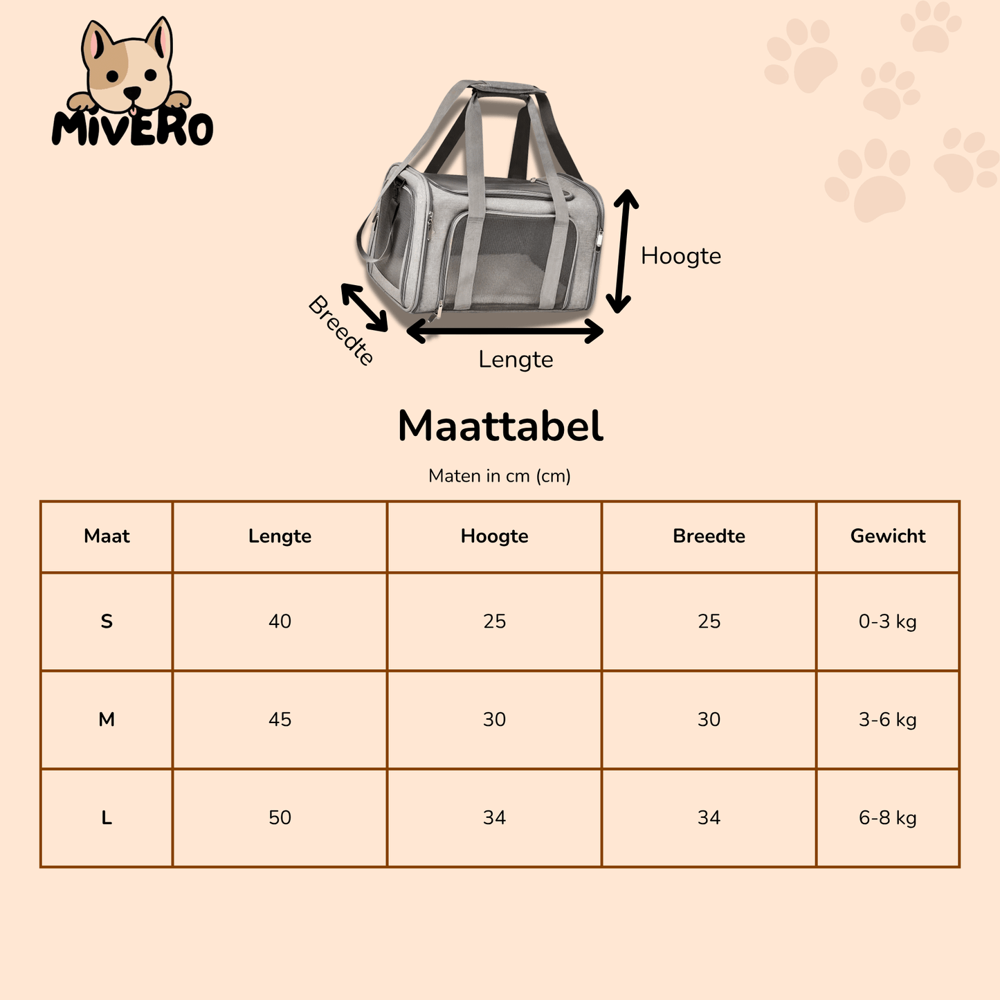 carrypaws - uitbreidbare rolkoffer draagtas - mivero