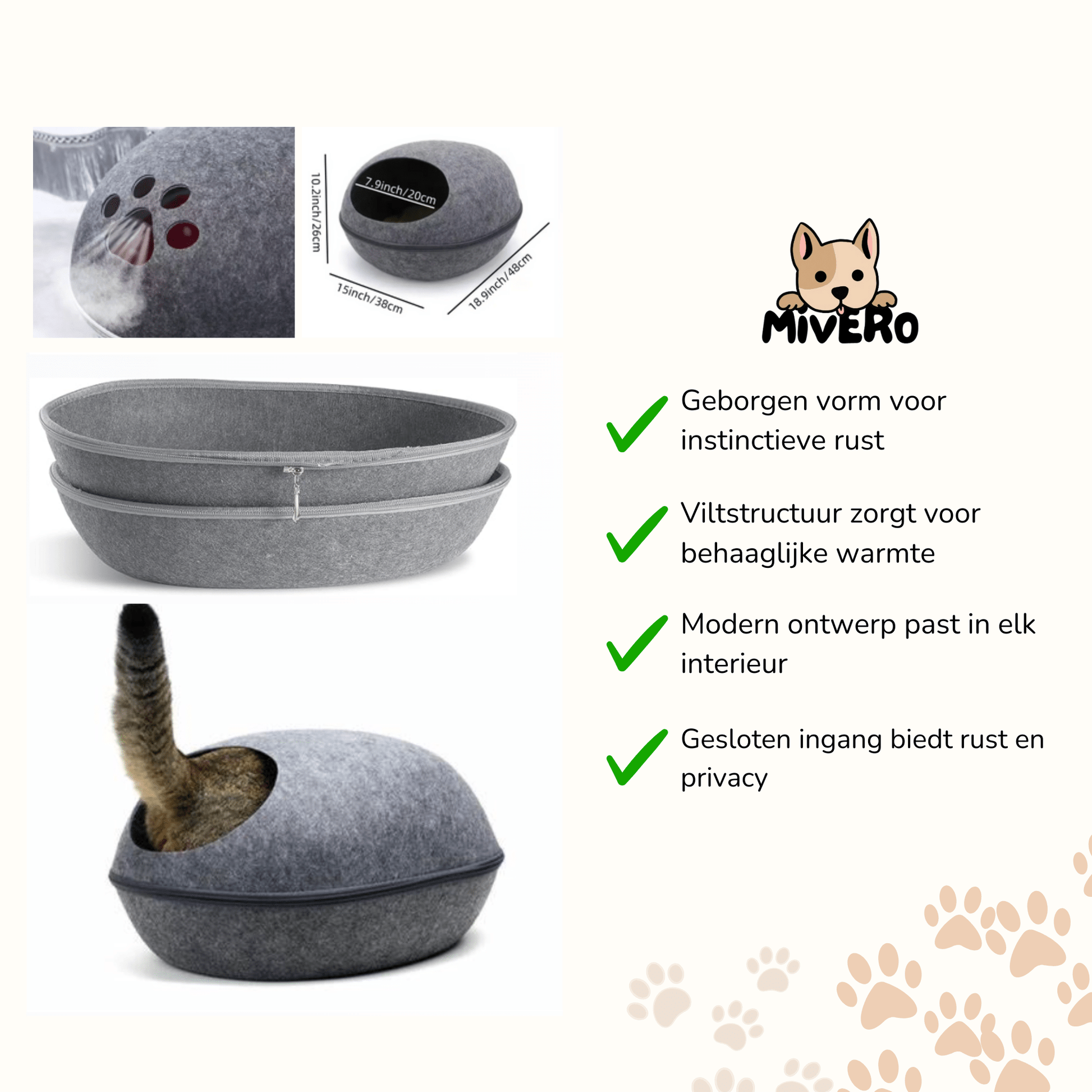 Cavina - Ruim Grot Kattenbed - Mivero