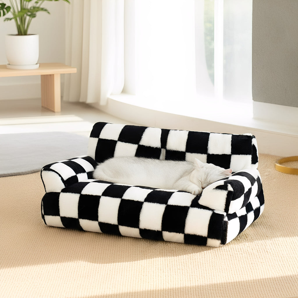 CheckNest - Kattenbed Geruit Wasbaar Antislip - Mivero