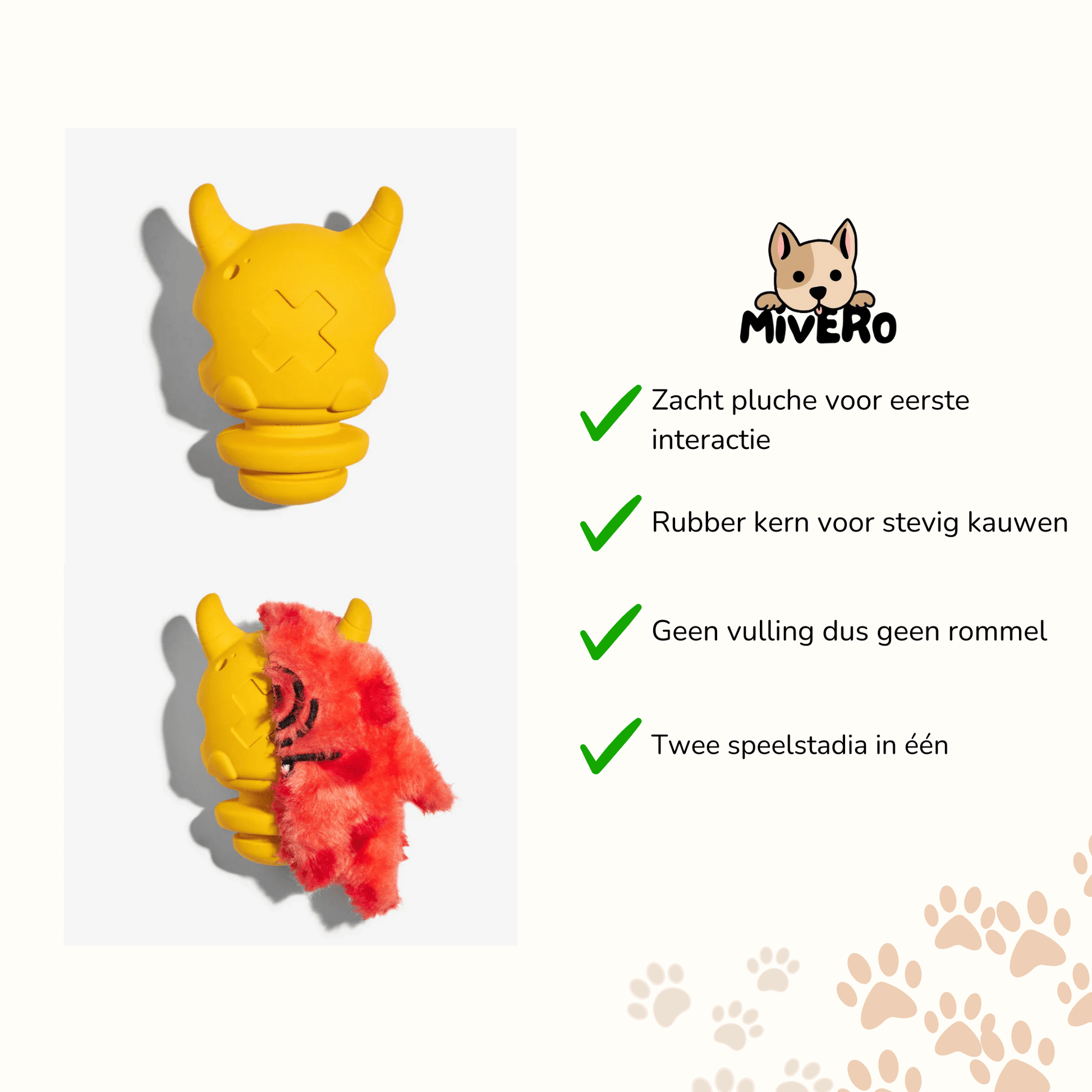 Chewlush - Pluche Rubberen Hondenspeeltje - Mivero