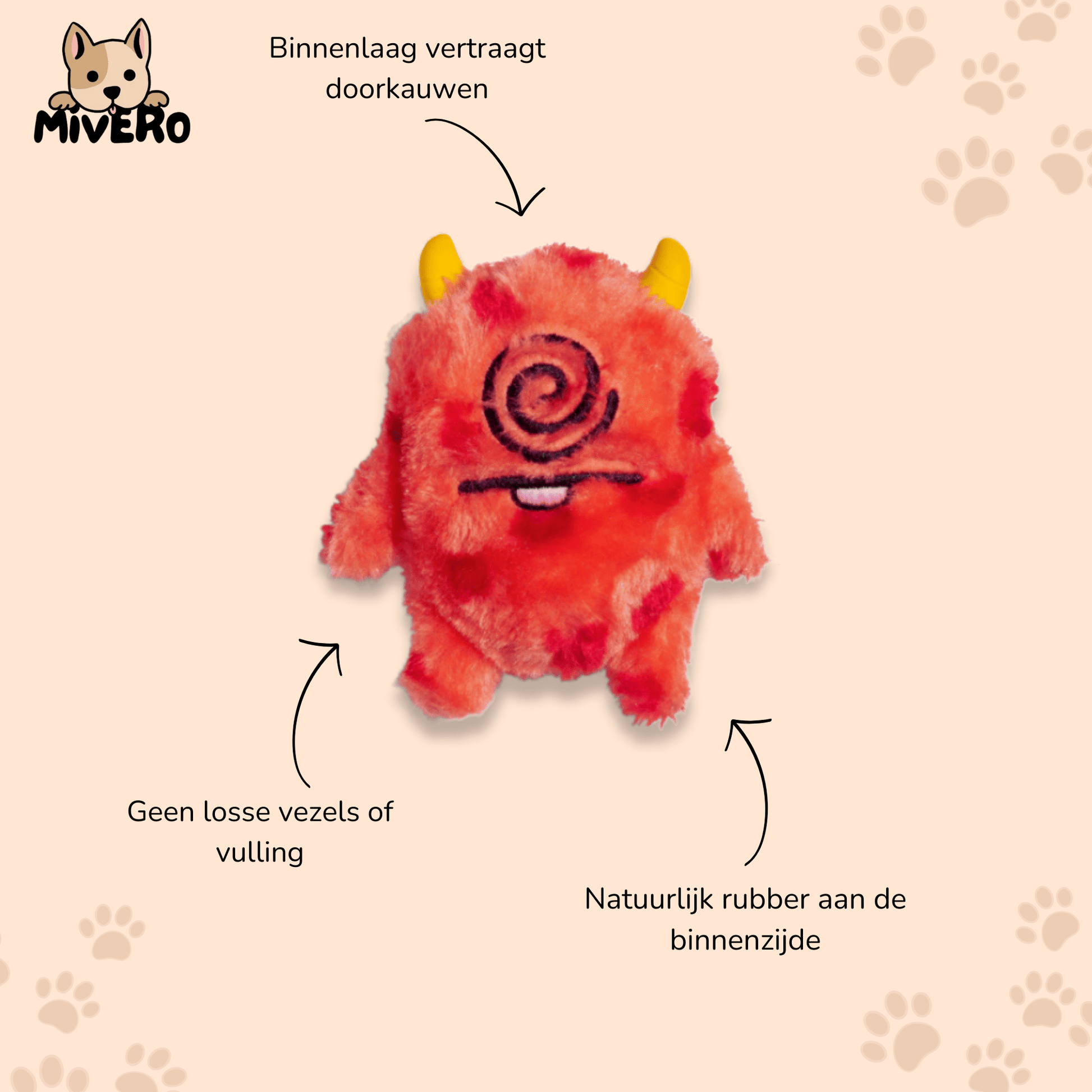 Chewlush - Pluche Rubberen Hondenspeeltje - Mivero