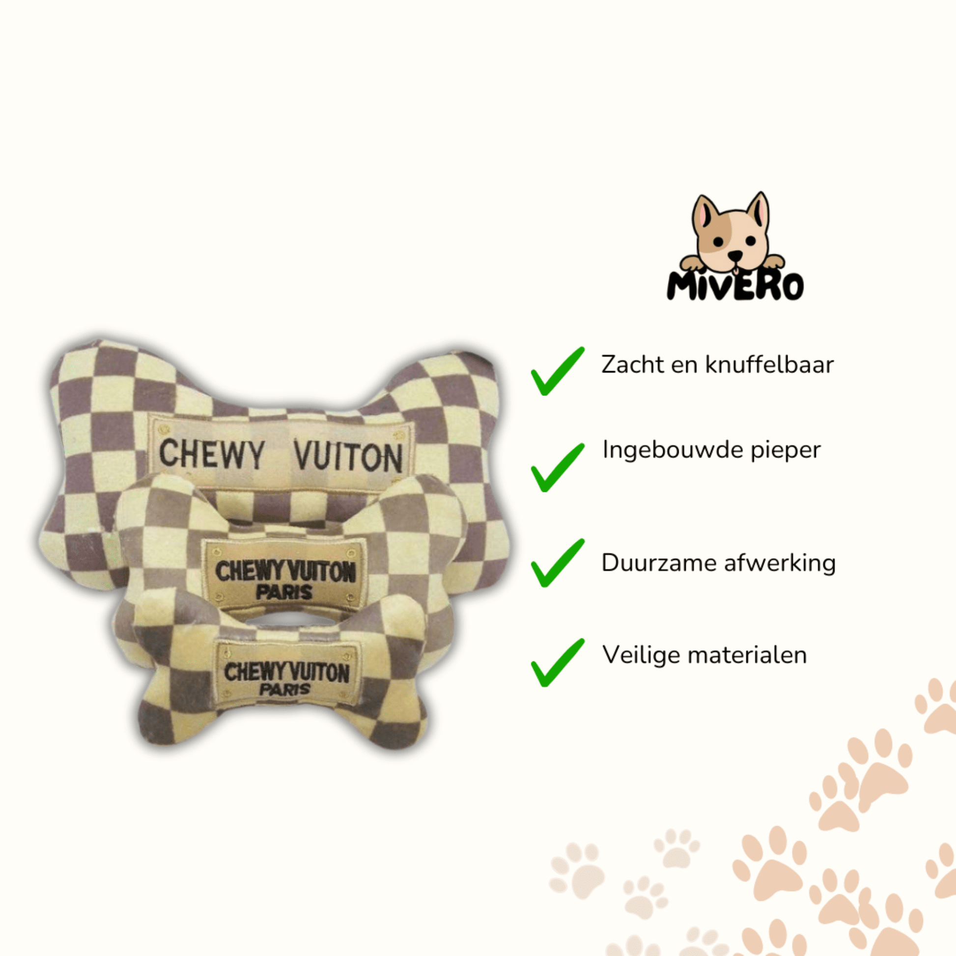 Chewluxe - Pluche Piepend Hondenspeeltje - Mivero