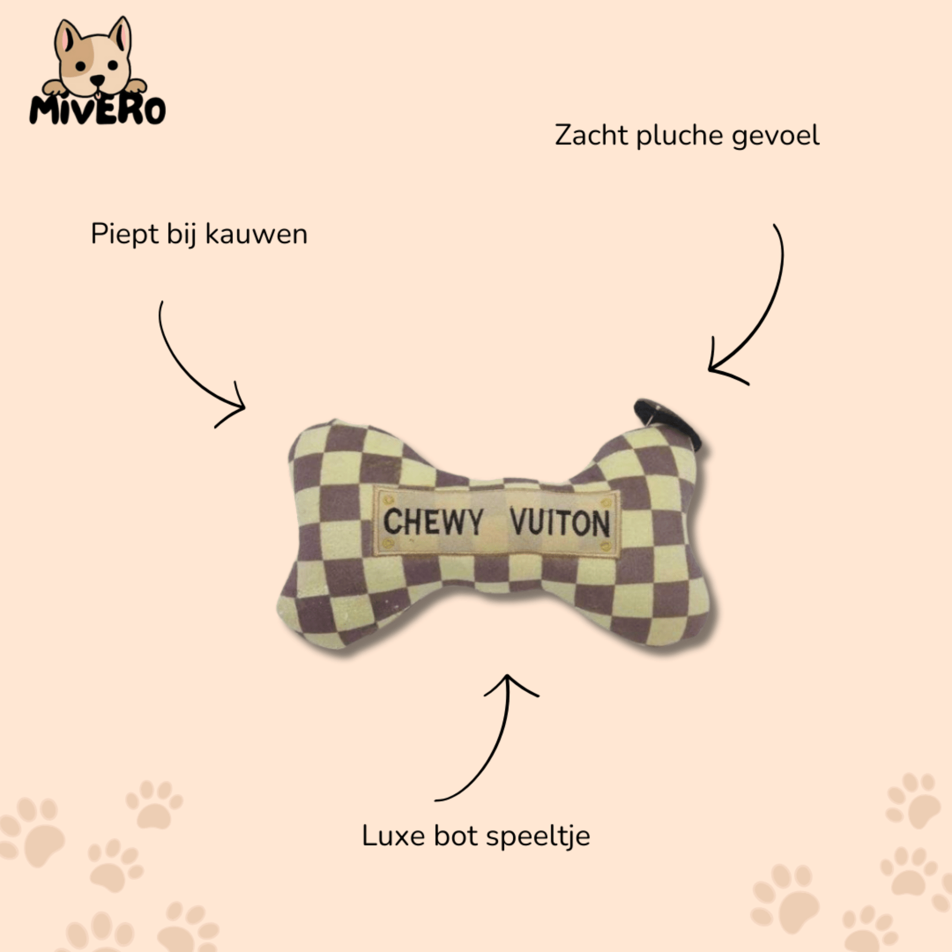 Chewluxe - Pluche Piepend Hondenspeeltje - Mivero