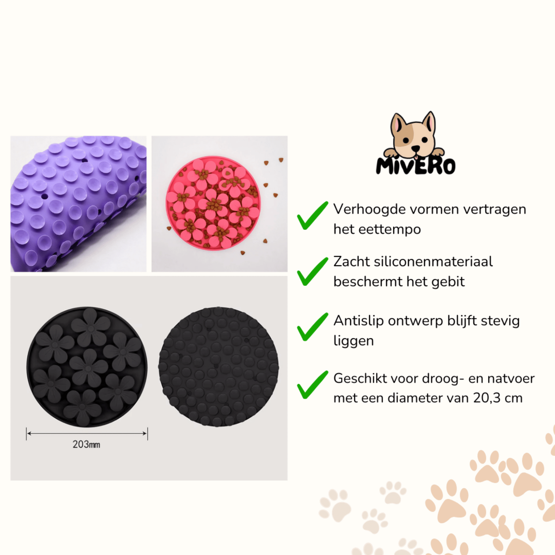 Chewly - Puzzelvormige Siliconen Voerbak - Mivero