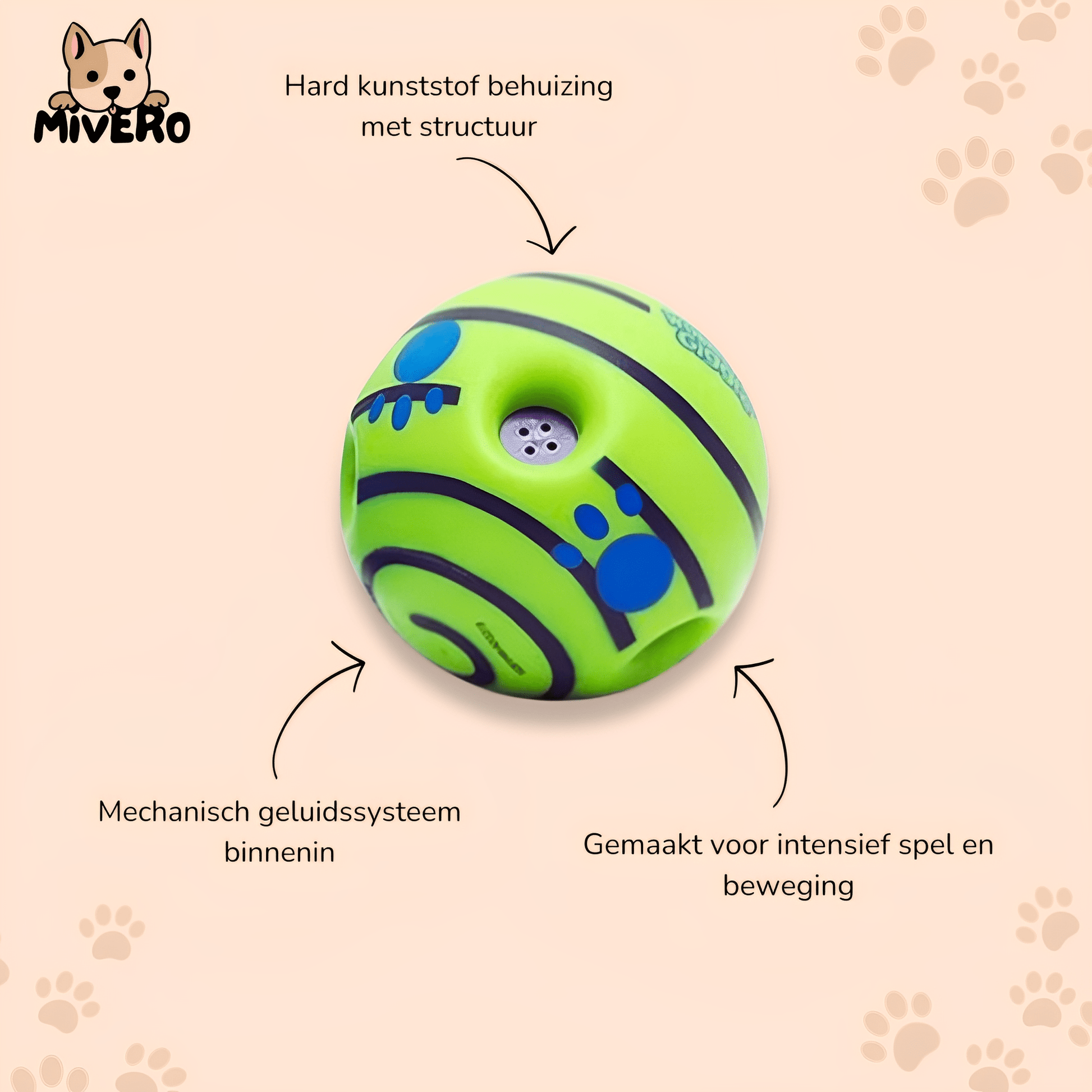 Chompix - Interactieve Geluidmakende Hondenspeelbal - Mivero