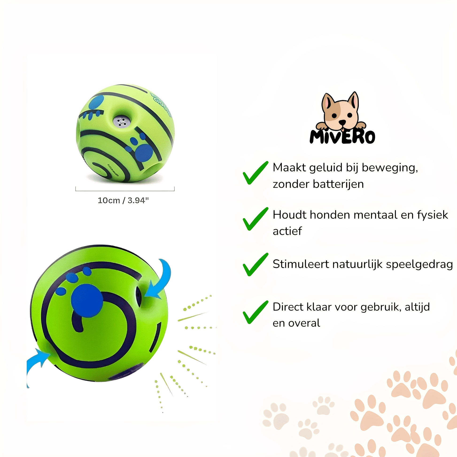 Chompix - Interactieve Geluidmakende Hondenspeelbal - Mivero