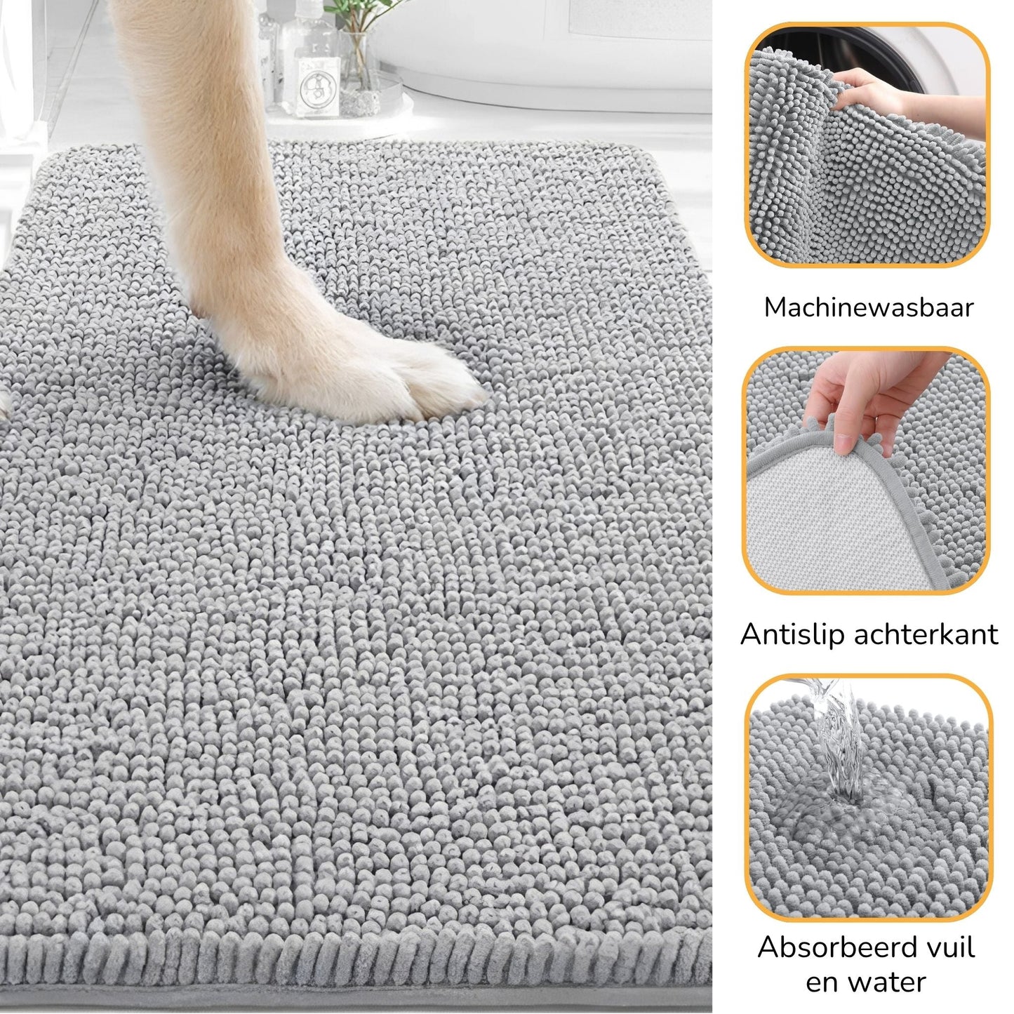 cleanpaw - honden deurmat absorberend antislip - mivero