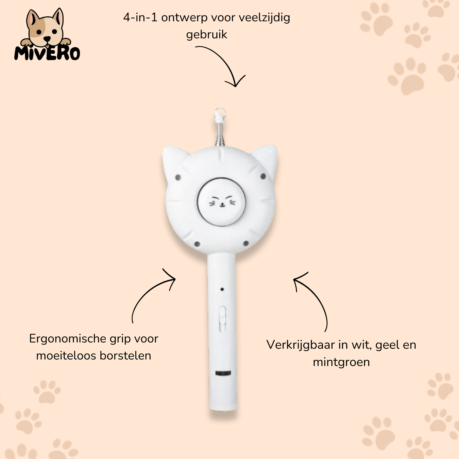 Comfurrt - Multifunctionele Ergonomische Kattenborstel - Mivero