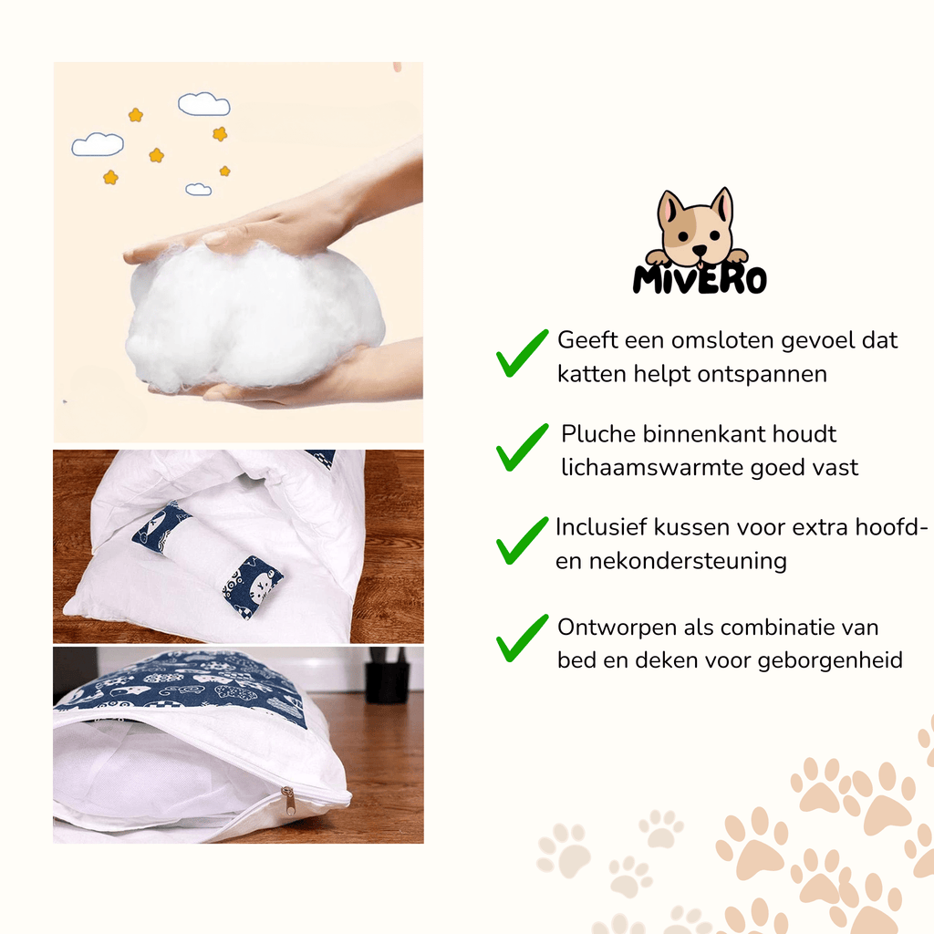 Cosnug - Omsloten Pluche Kattenbed - Mivero