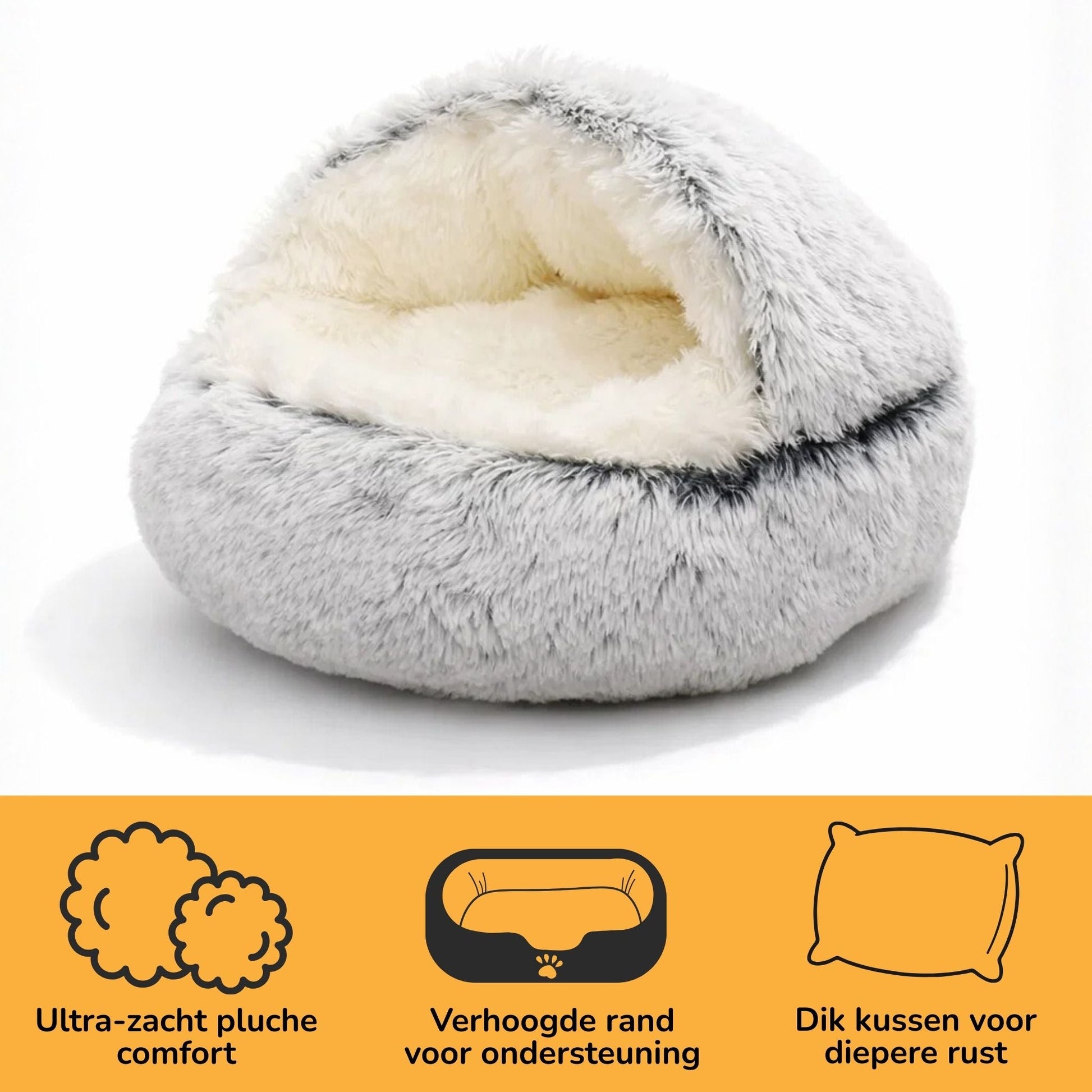 Monbaer Hondenhuis, 2-in-1, opvouwbaar, zelfverwarmend hondenbed met Monbaer Hondenhuis, 2-in-1, opvouwbaar, zelfverwarmend hondenbed met
