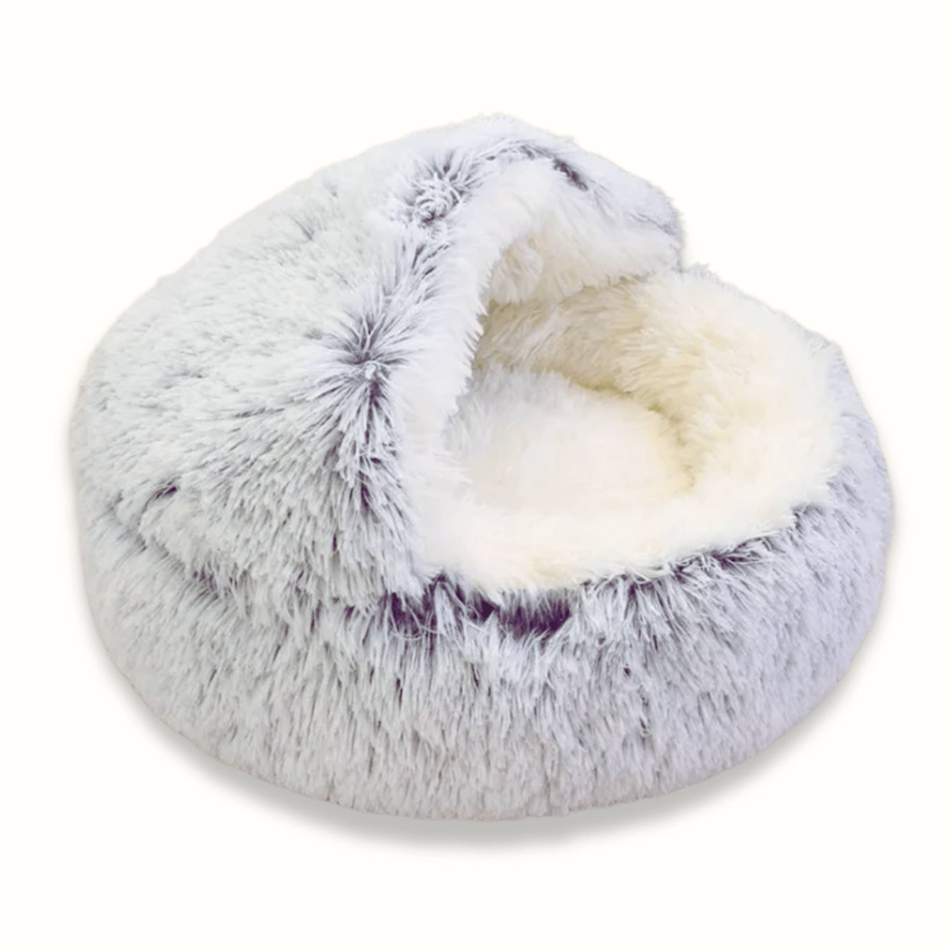Monbaer 2-in-1 hondenhuis, groot hondenbed met anti-angst zacht warm kussen, opvouwbaar, kalmerend hondenhok, antislip warm iglo bed voor honden en katten, verwijderbaar en wasbaar (M: 50 x 40 x 35 cm