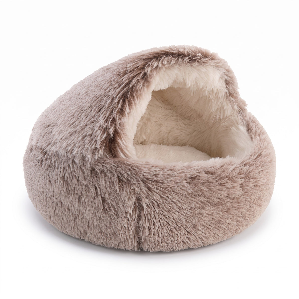 cozycave - fluffy hondenmand met dak - mivero