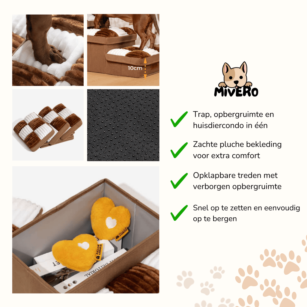 CozyClimb - Opvouwbare Opbergtrap Huisdieren - Mivero