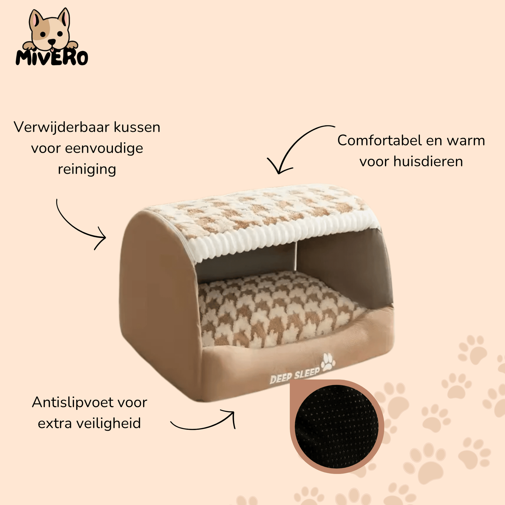 CozyDen - Knus verhoogd huisdierenbed - Mivero