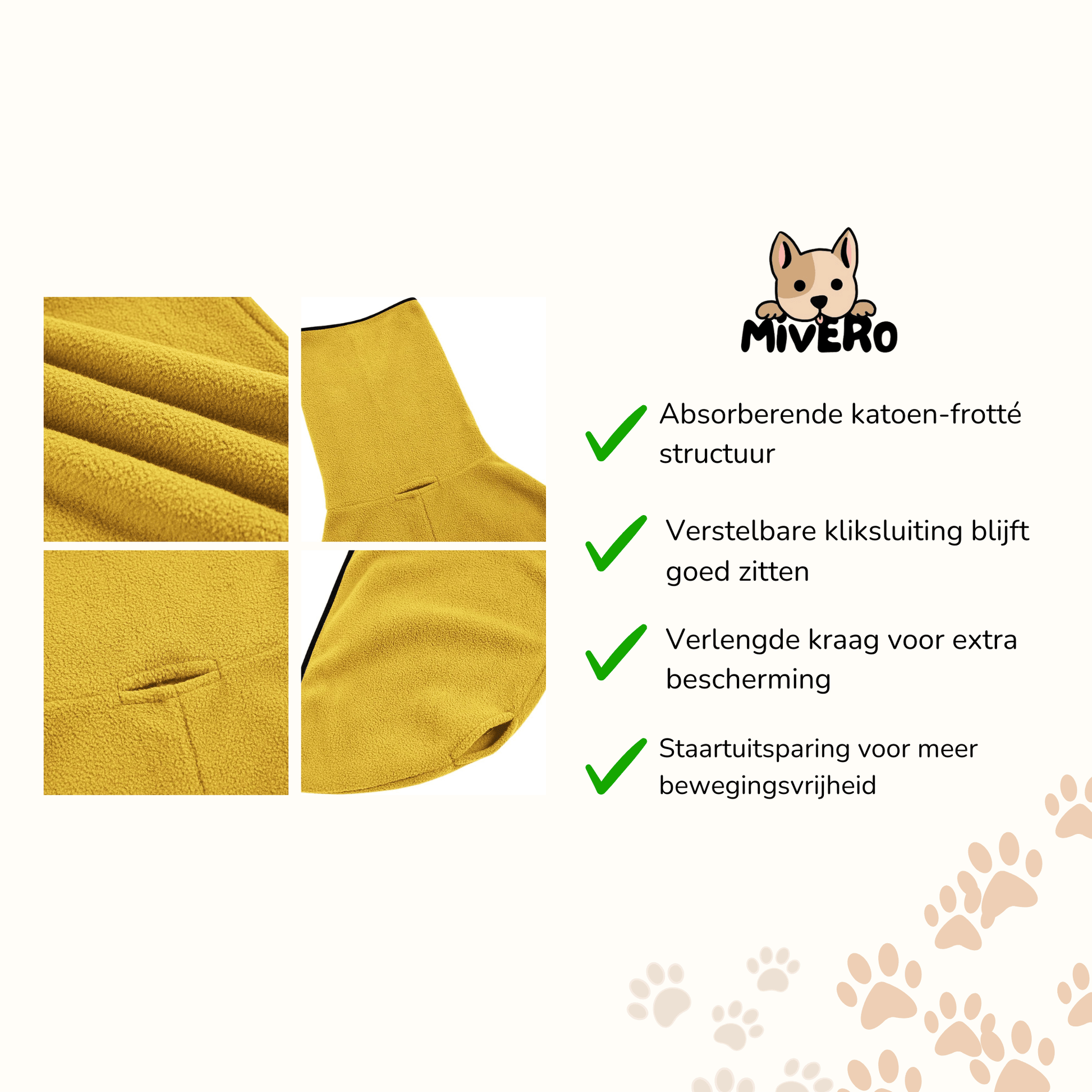 CuddleCoat - Absorberende Katoen - Frotté Hondenbadjas - Mivero