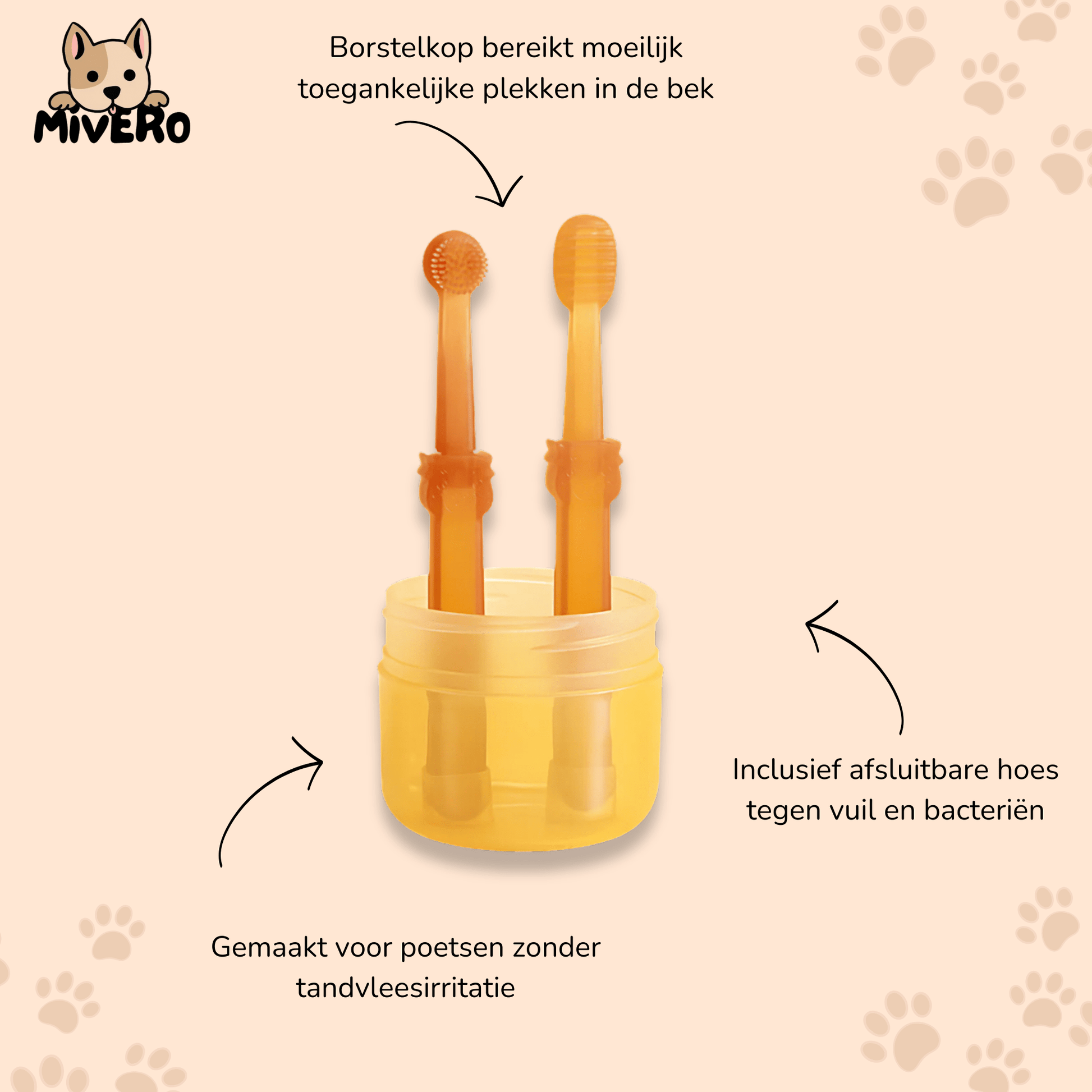 Dentura - Diepreinigende Veilige Huisdierentandenborstel - Mivero