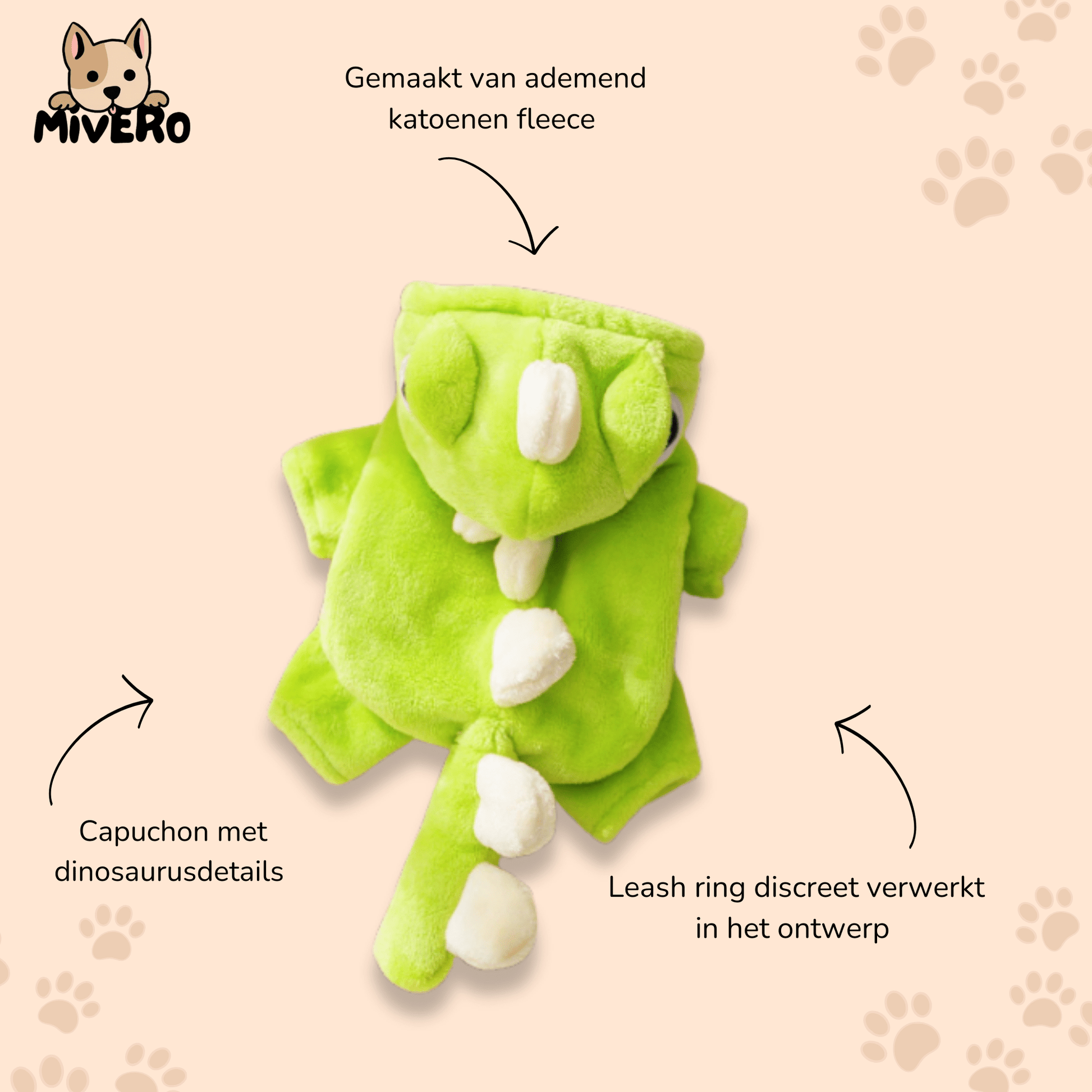 DinoSnug - Fleece Dinosaurus Huisdierkostuum - Mivero