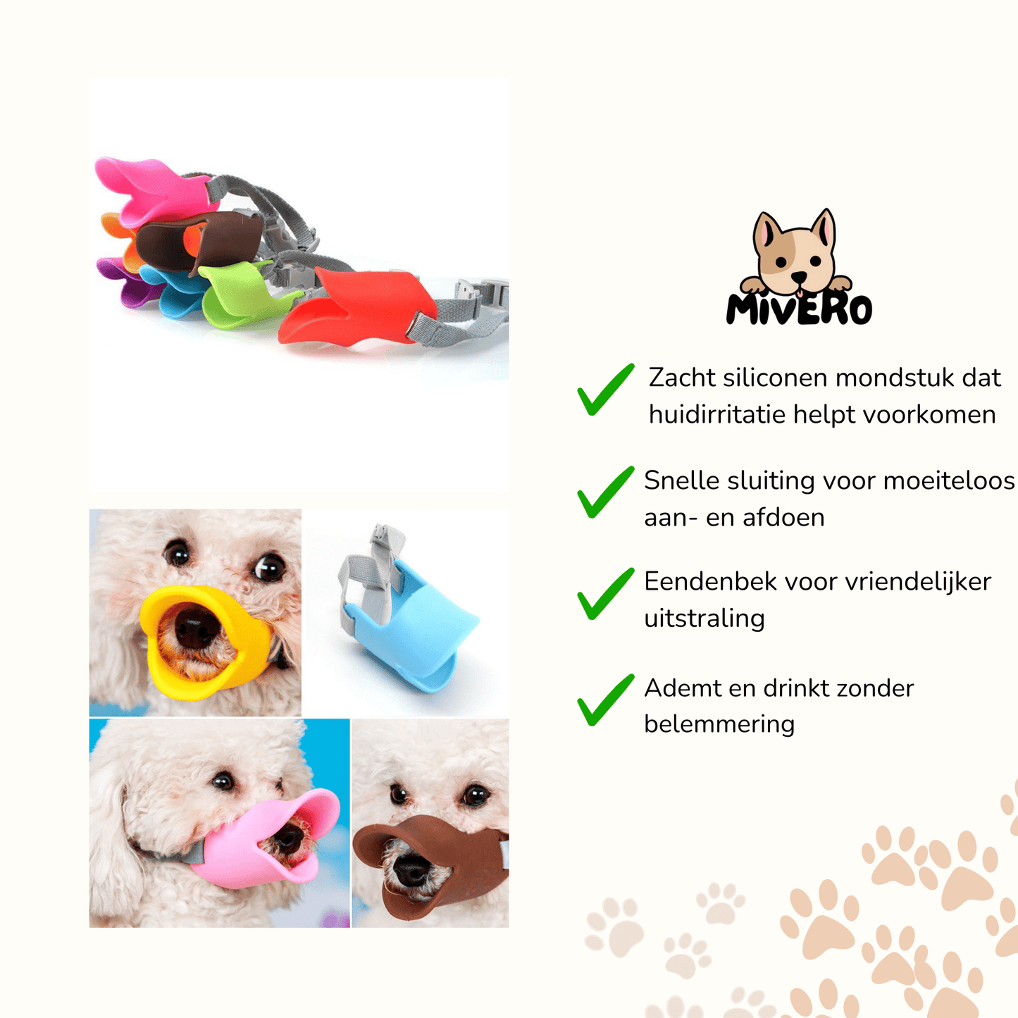 ducko - zachte eendenbek hondenmuilband - mivero