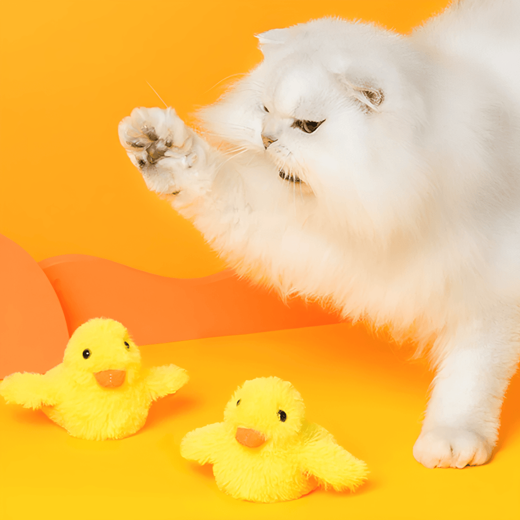 Ducksy - Kattenspeeltje Flappende Eend Met Geluid USB - oplaadbaar - Mivero