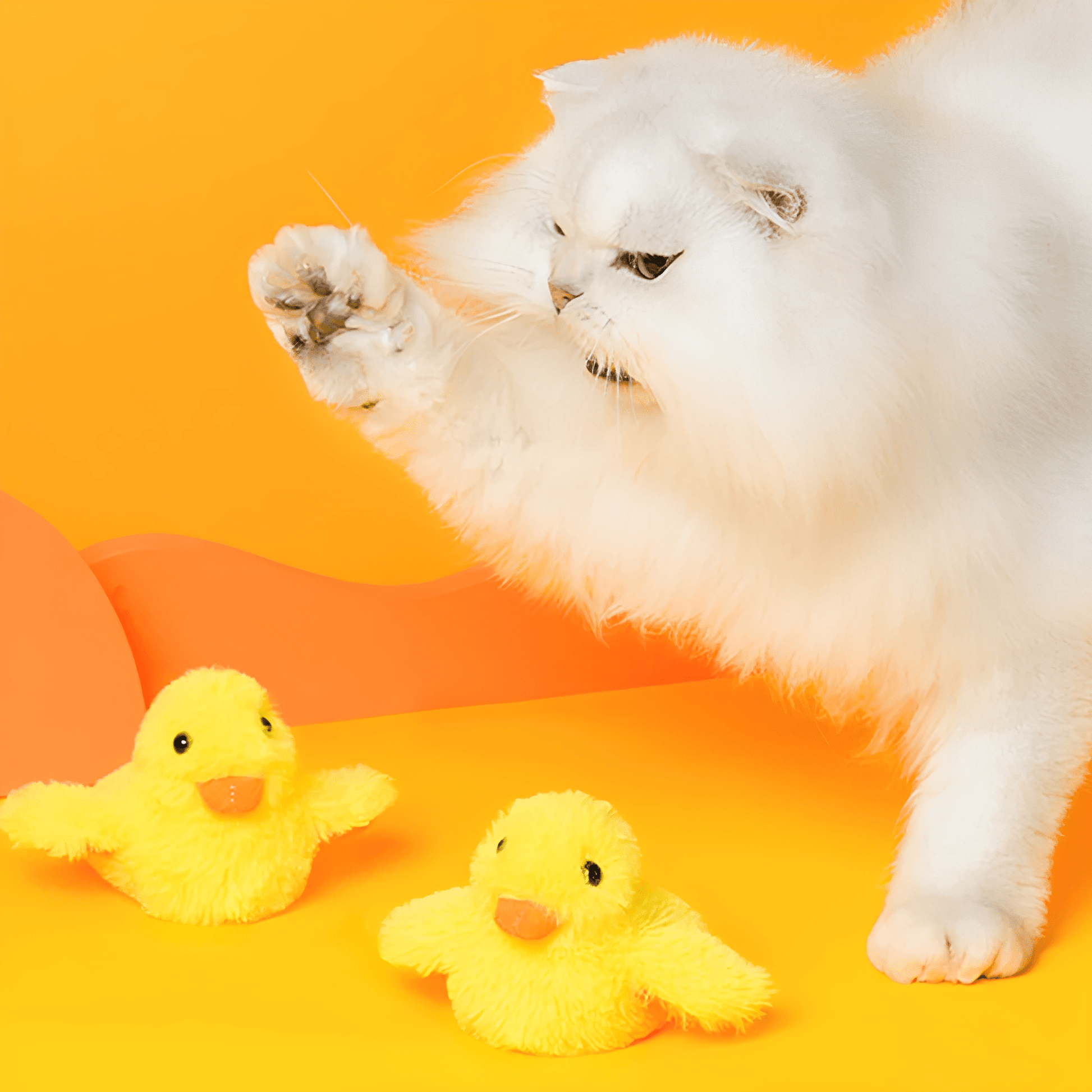 Ducksy - Kattenspeeltje Flappende Eend Met Geluid USB - oplaadbaar - Mivero