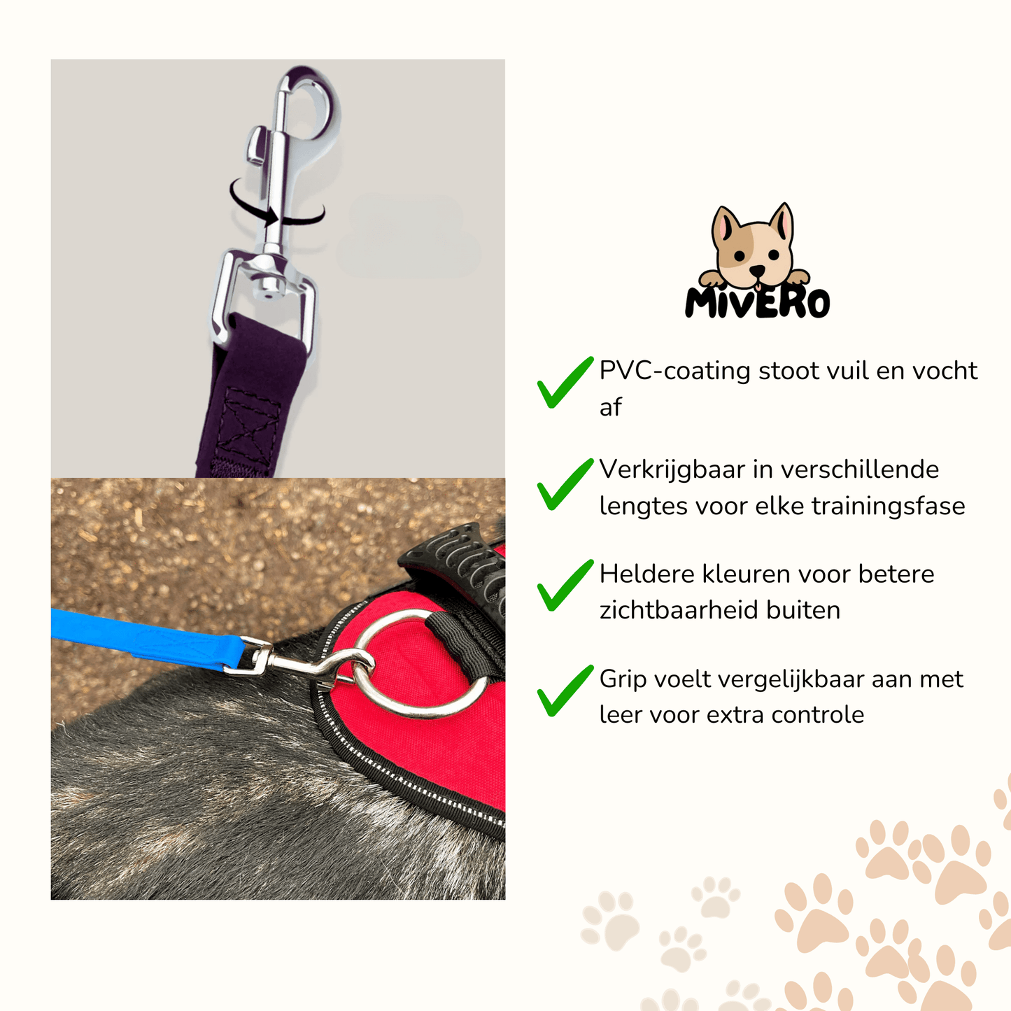 duratrail - waterafstotende trainings sleeplijn - mivero