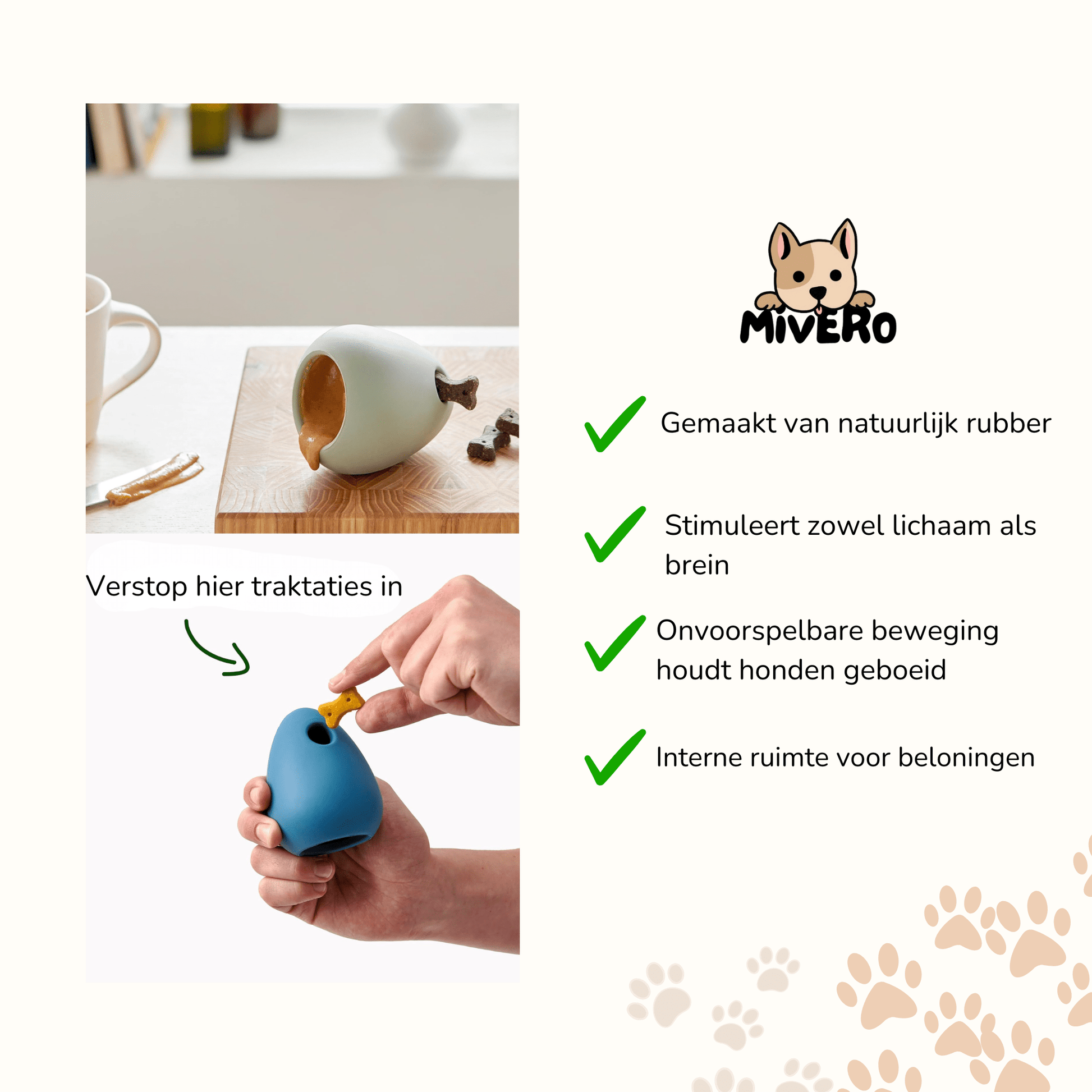 EcoChew - Interactief Traktatiespeeltje Hond - Mivero