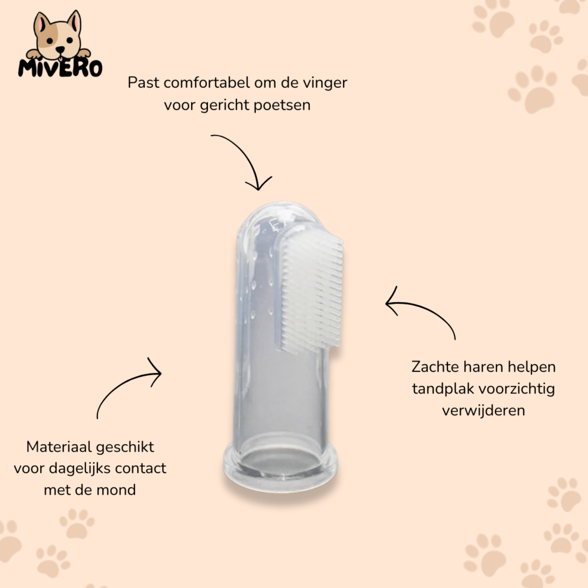 FinBrush - Vingergestuurde Zachte Hondenborstel - Mivero