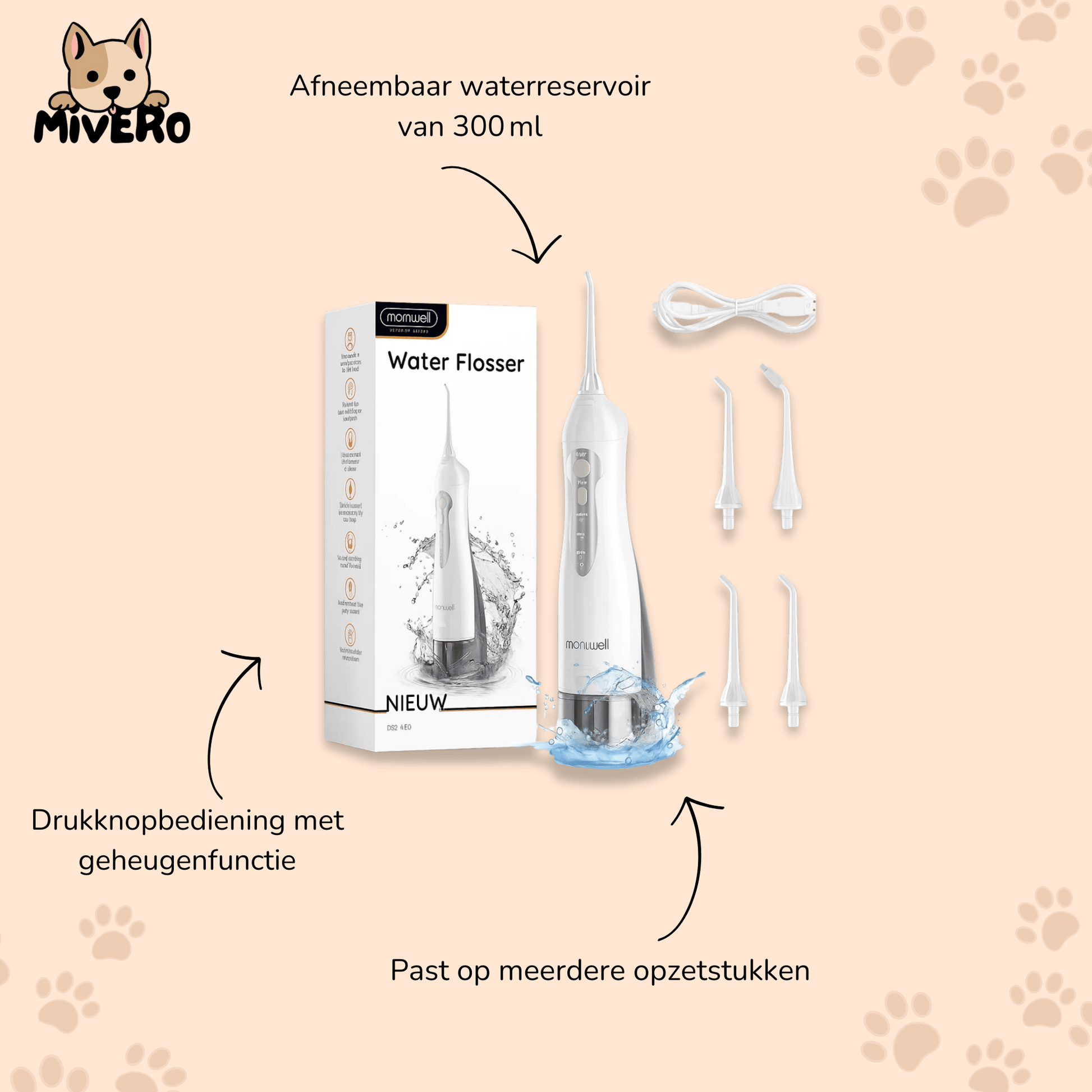 FreshPawz - Draagbare Tandvleesvriendelijke Hondenflosser - Mivero