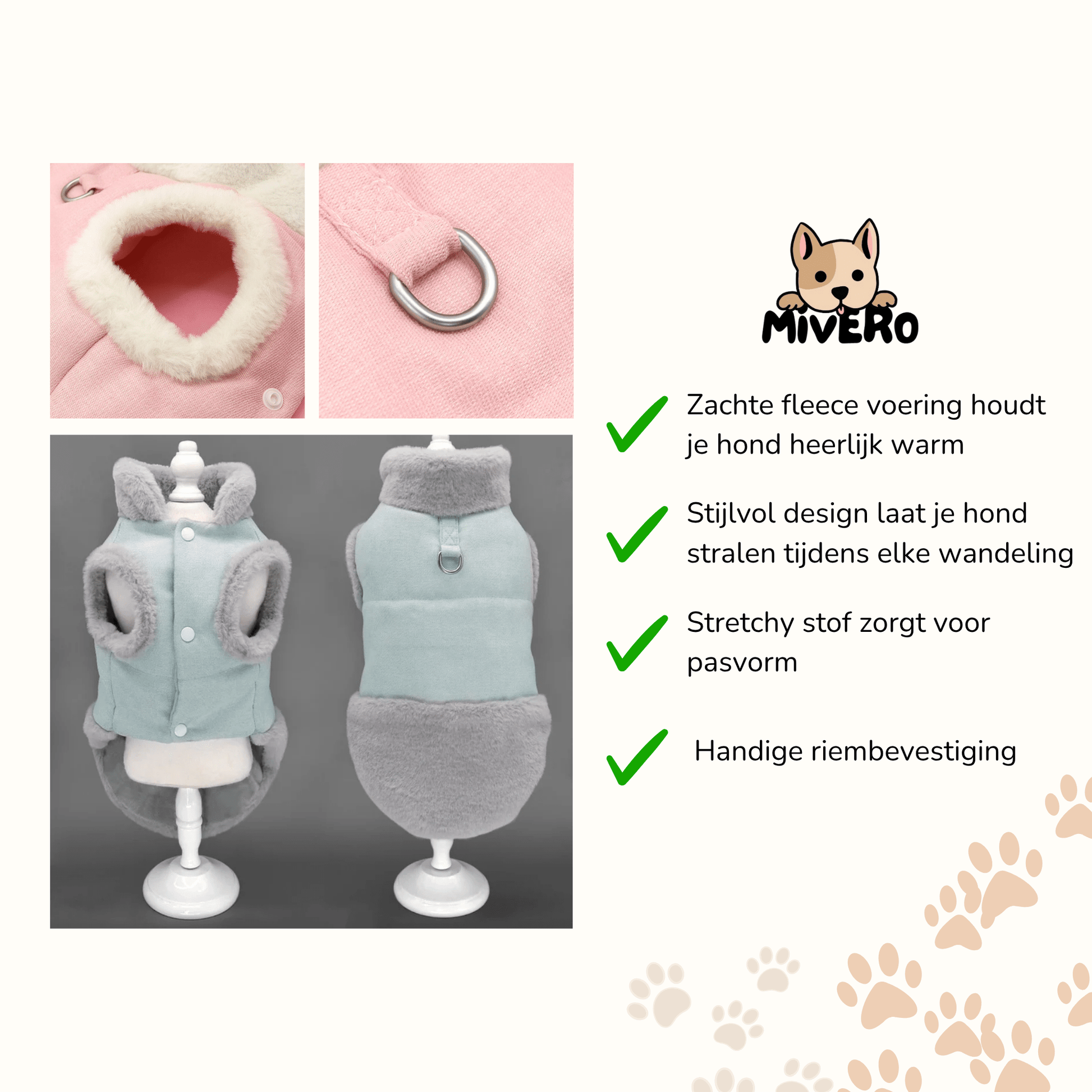 FurHug - Warme Fleece Hondenjas - Mivero