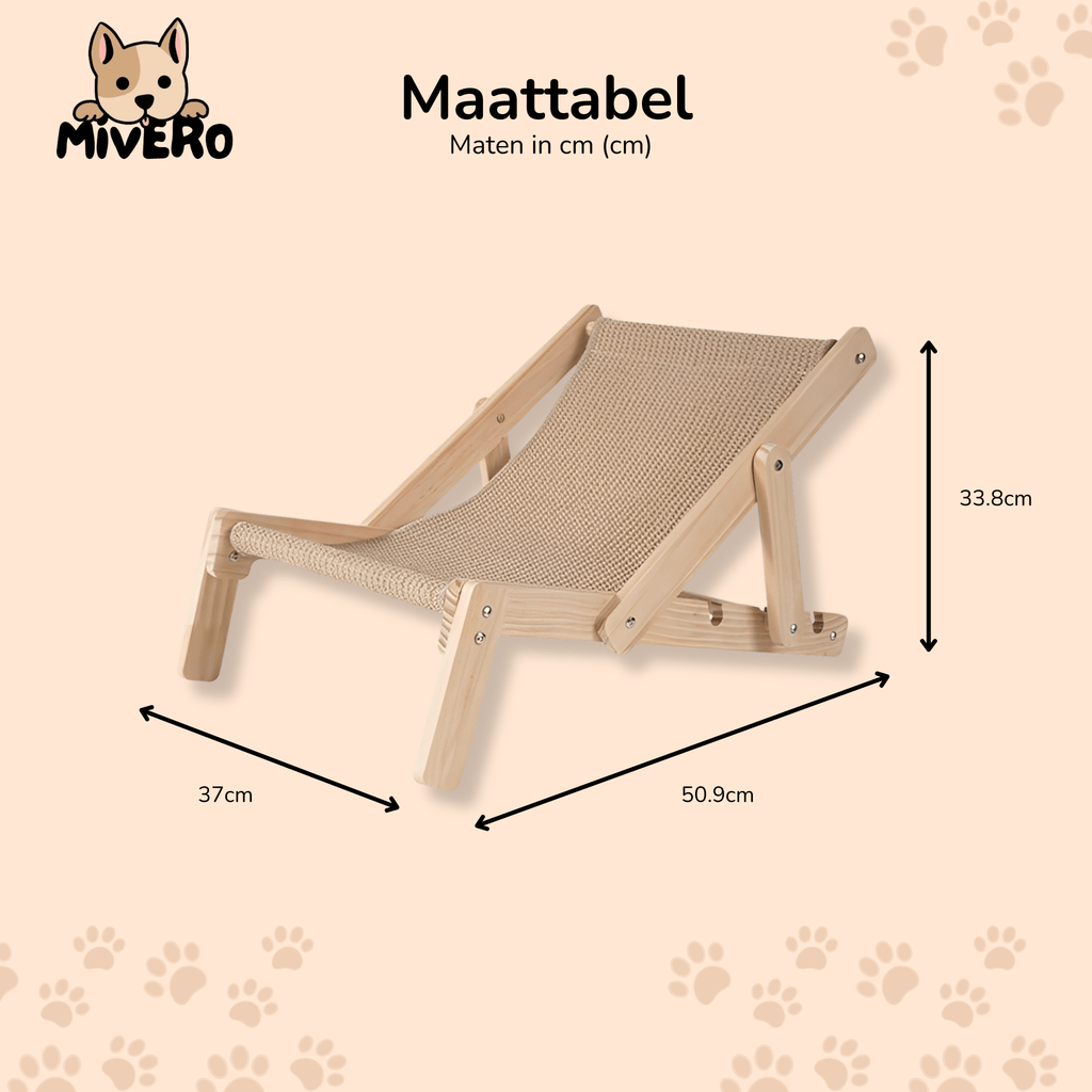 FurLounge - Verstelbare Houten Kattenlounger - Mivero